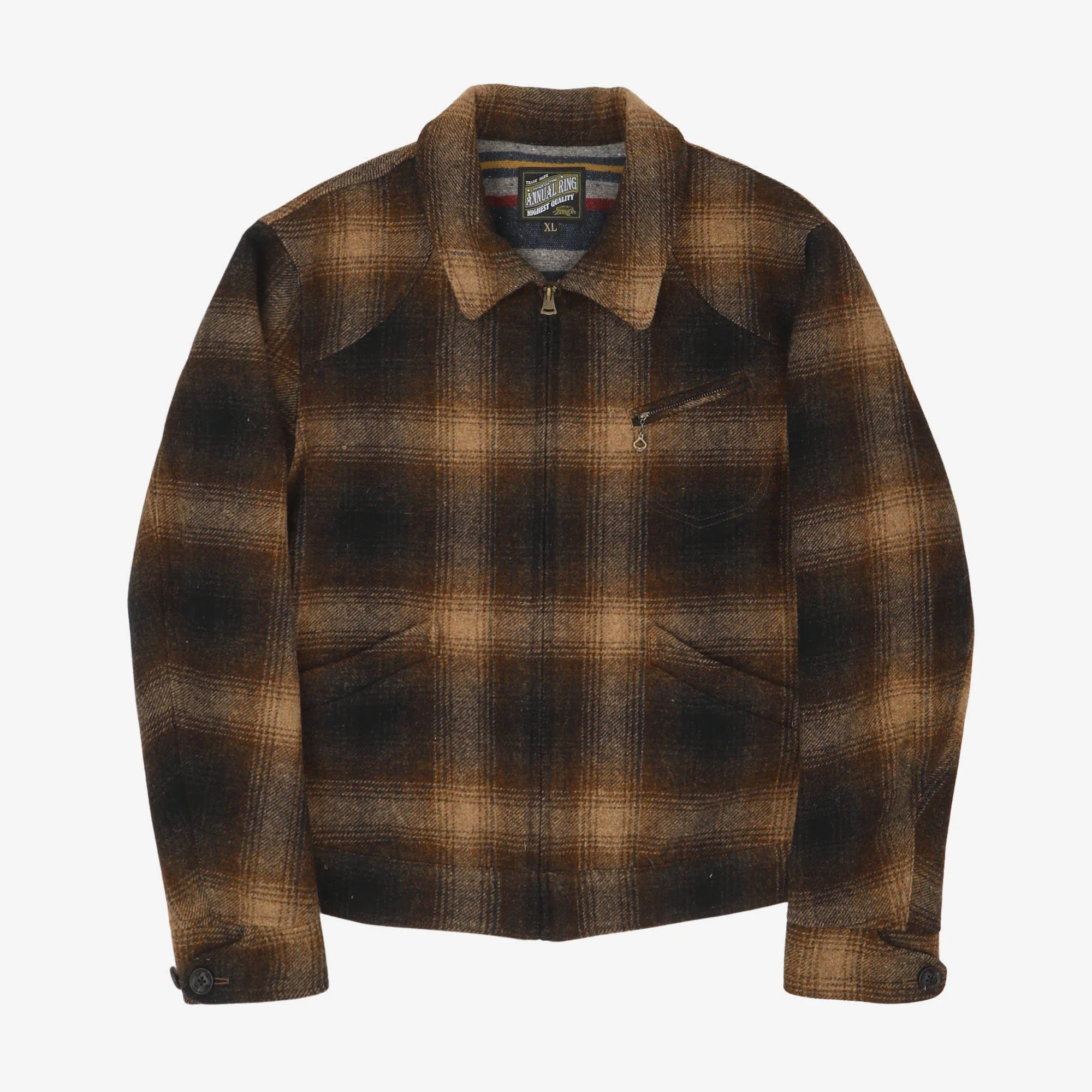 1930s Shadow Plaid Tweed Cossack Jacket