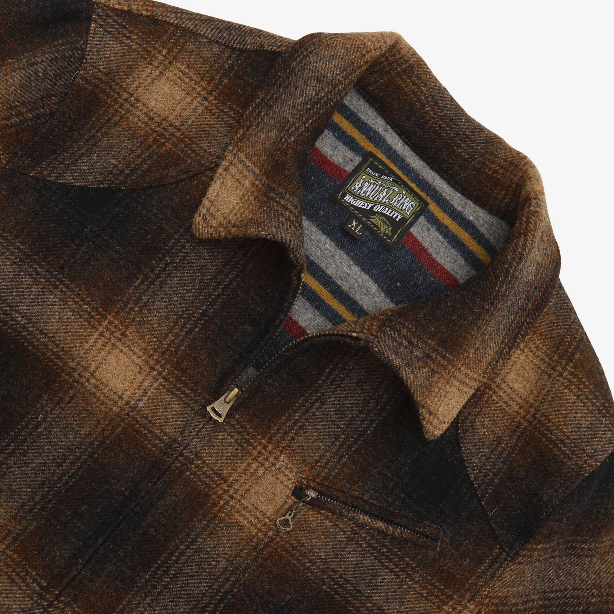 1930s Shadow Plaid Tweed Cossack Jacket - Image 3