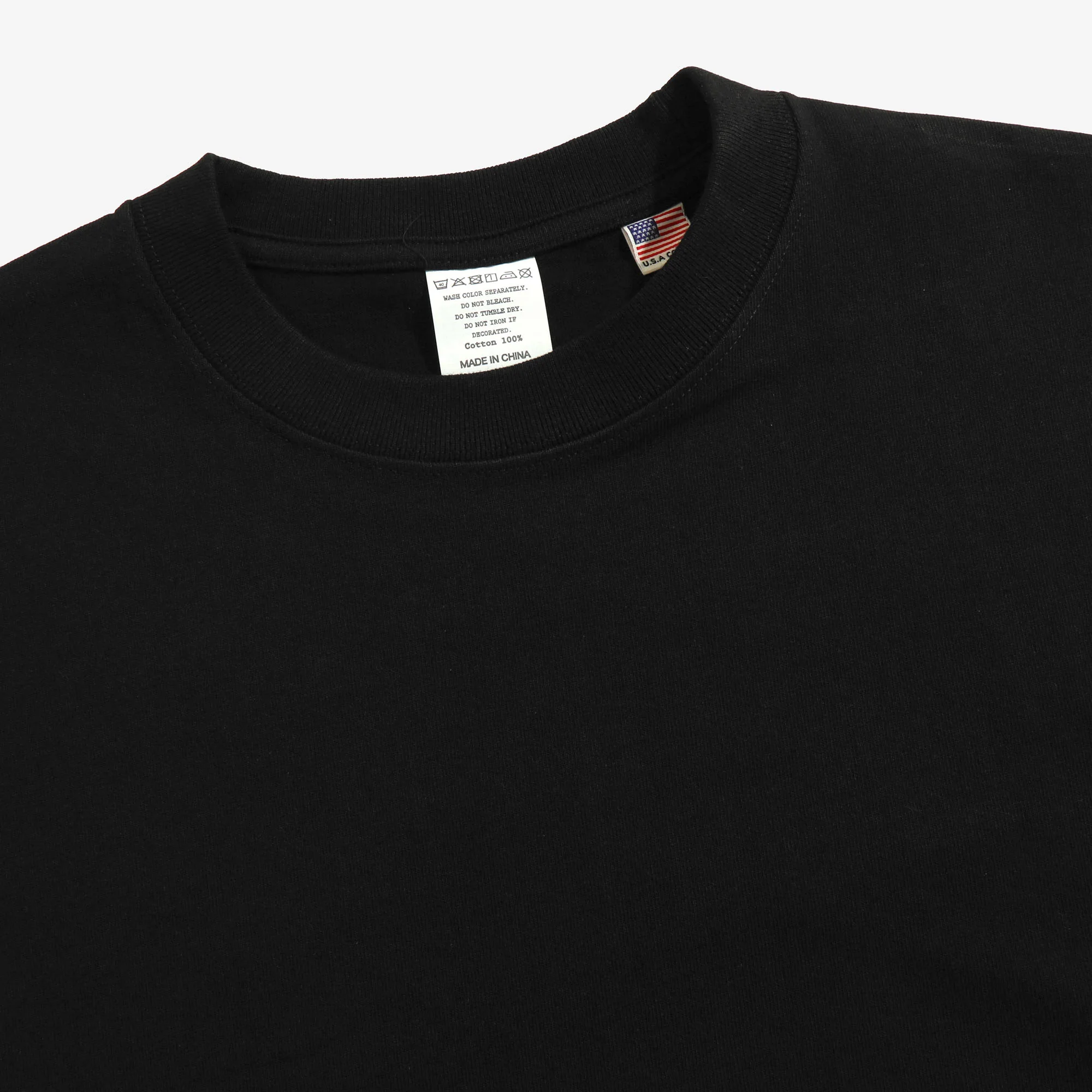 8oz USA Cotton T-Shirt - Black - Image 3