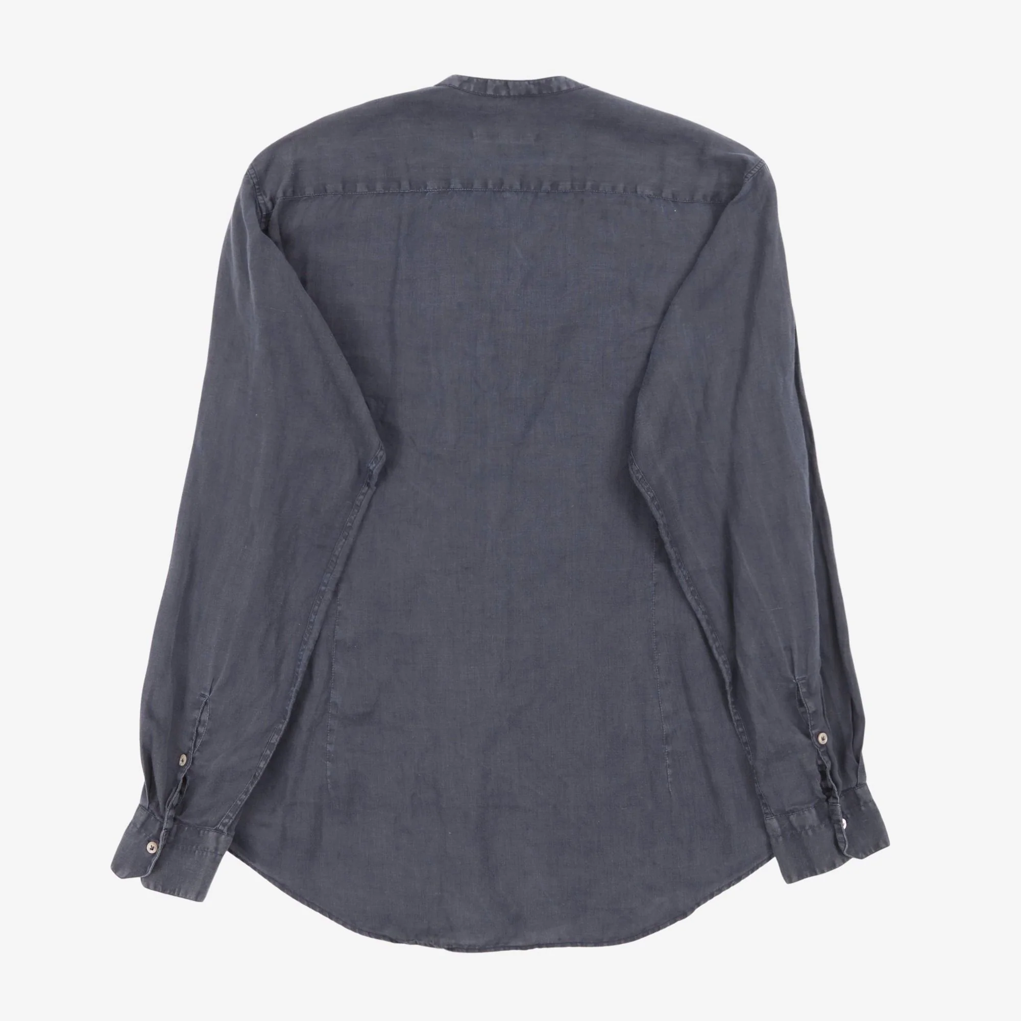 Band Collar Linen Shirt - Image 2