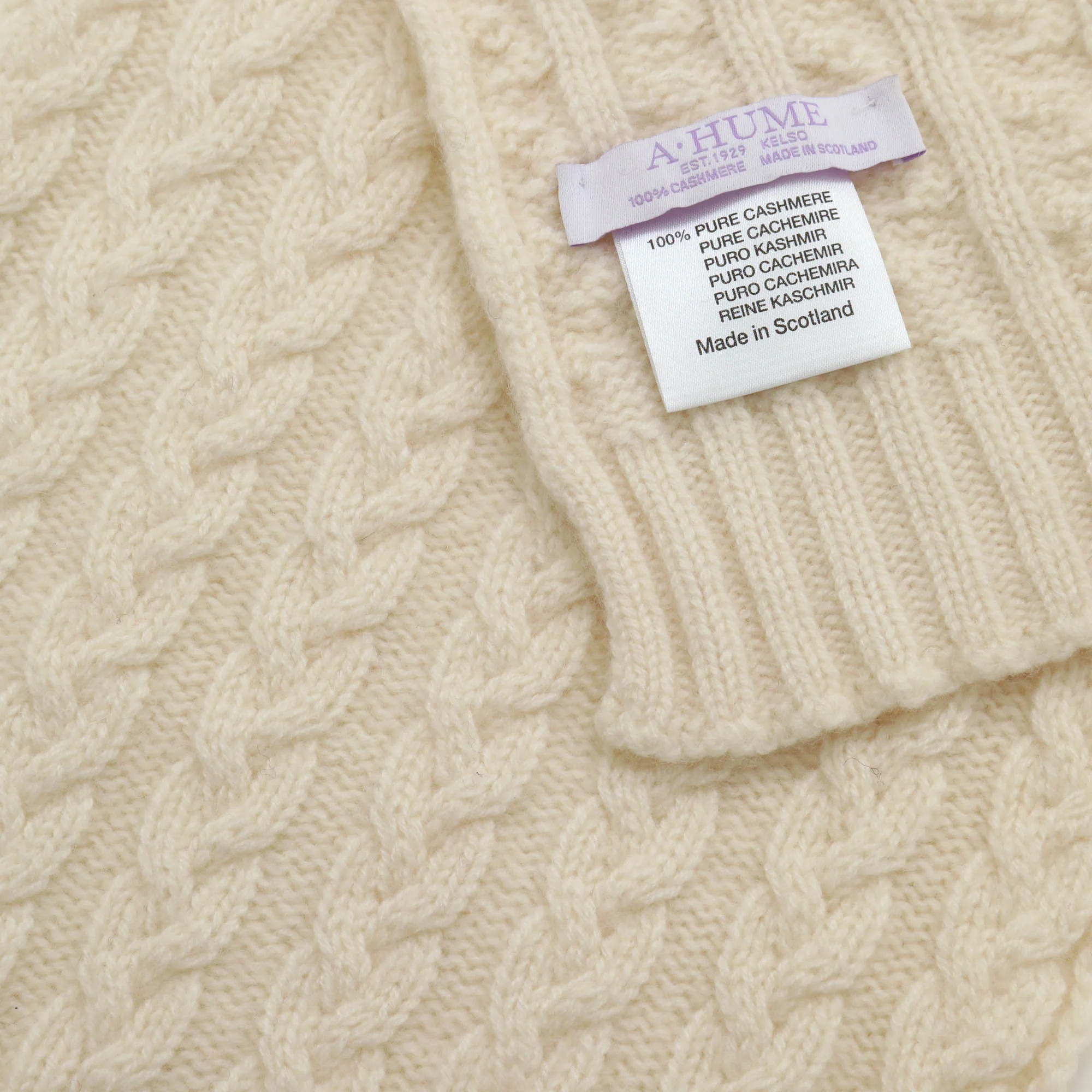 Cable Knit Cashmere Scarf - Image 3