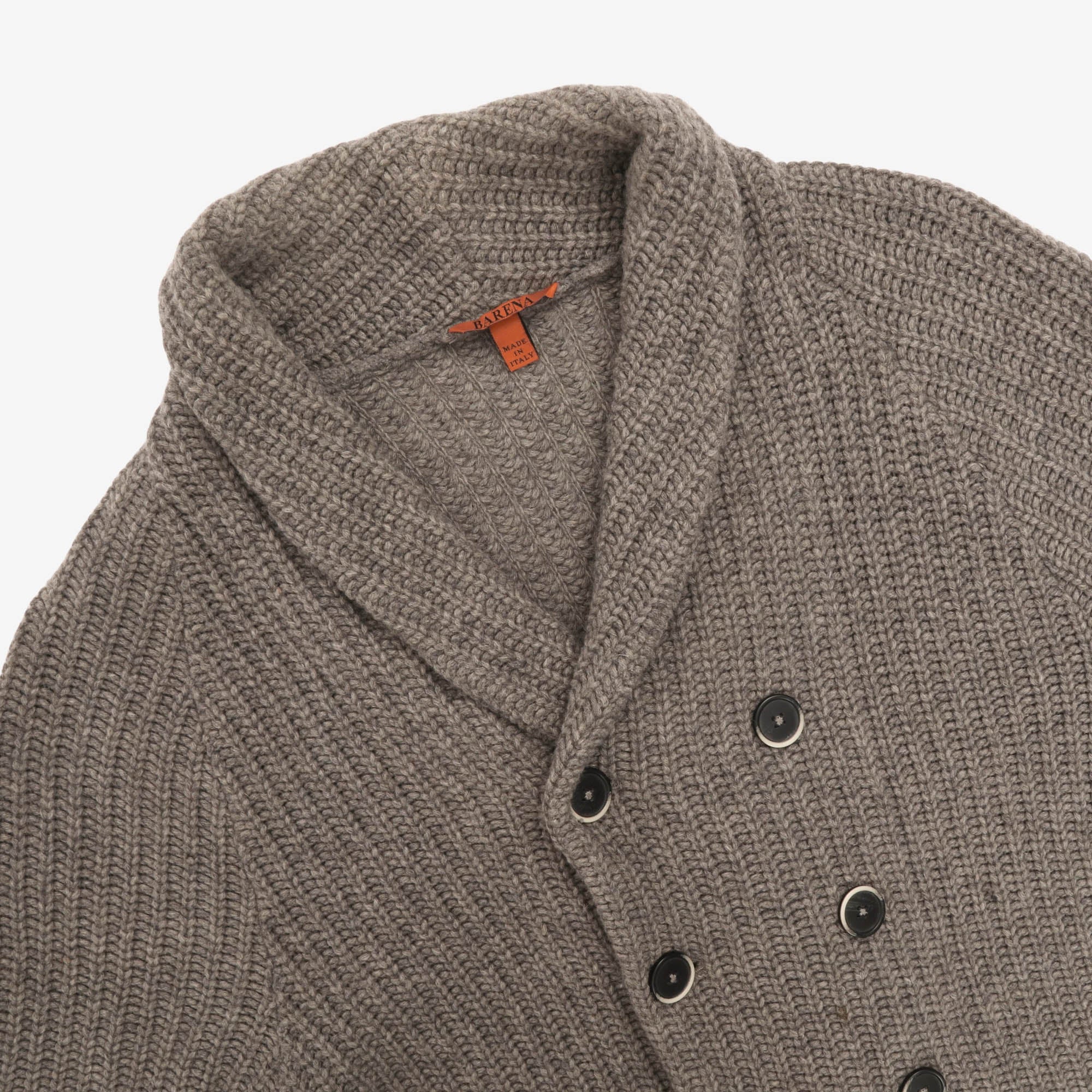 Chunky Knit DB Shawl Cardigan - Image 3