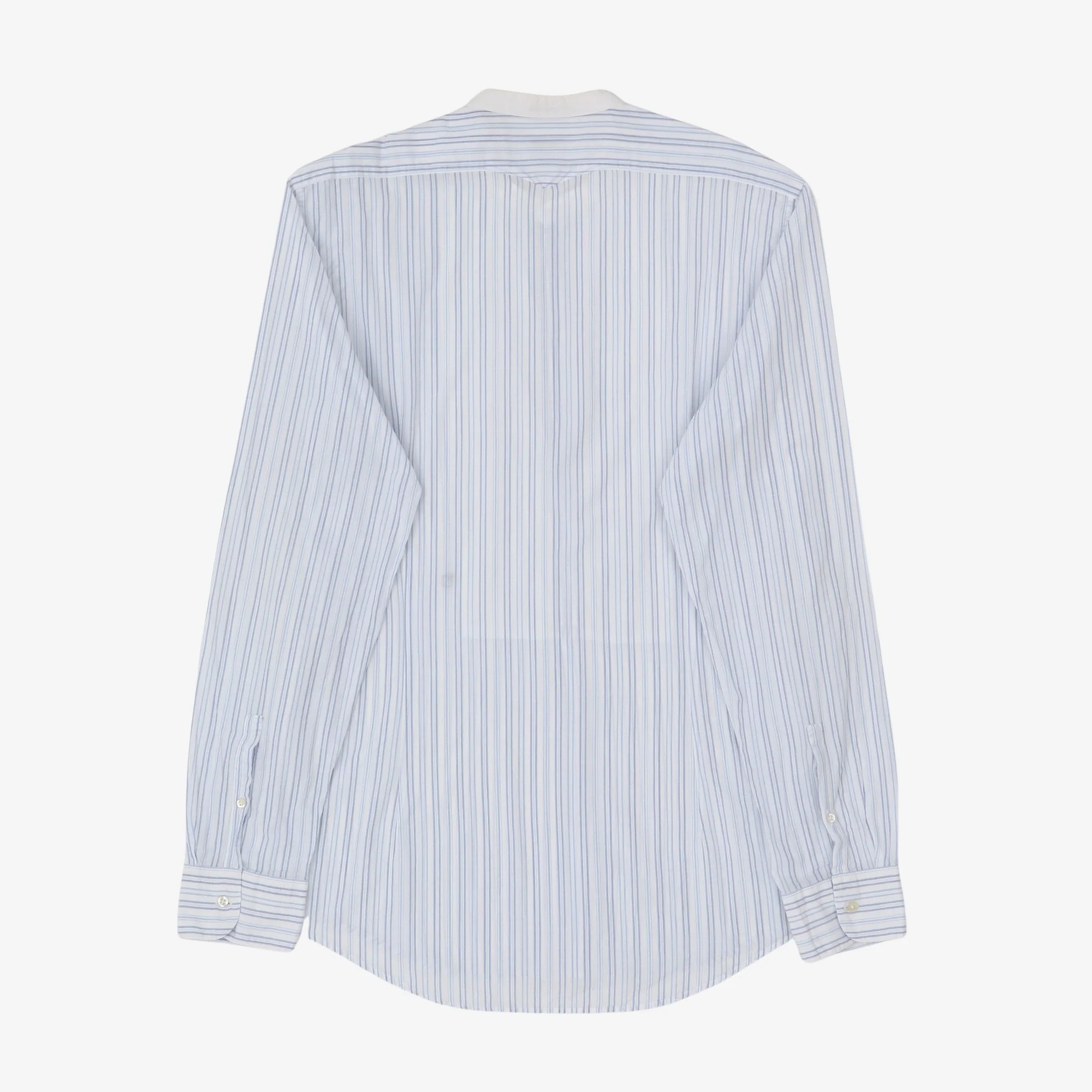 Collarless Striped Dress Shirt - Image 2