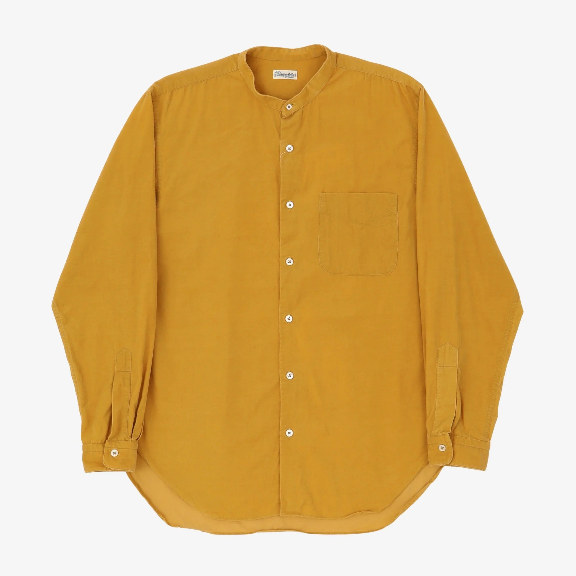 Corduroy Band Collar Shirt
