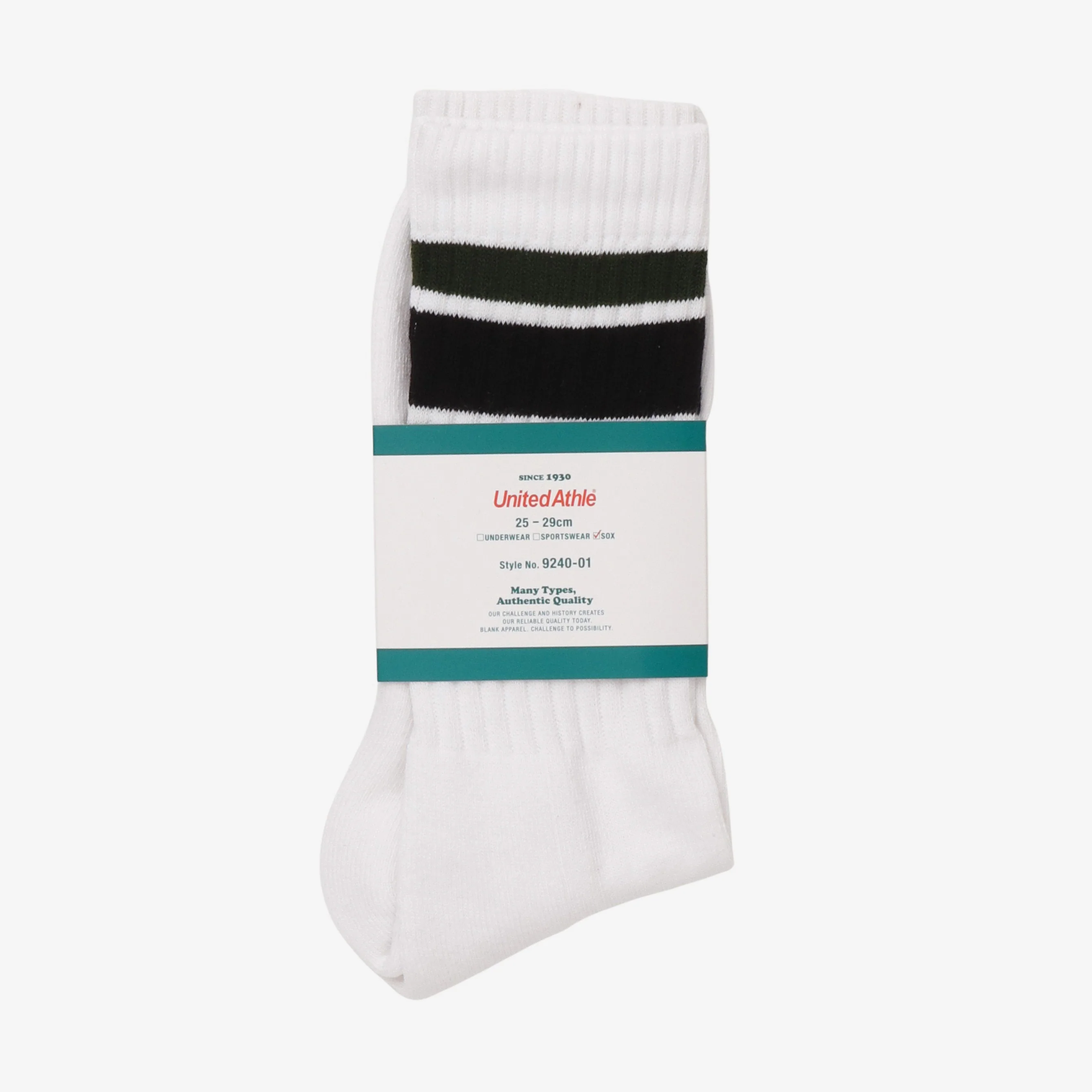 Crew Socks - Green/Black (Size 25-29cm) - Image 3