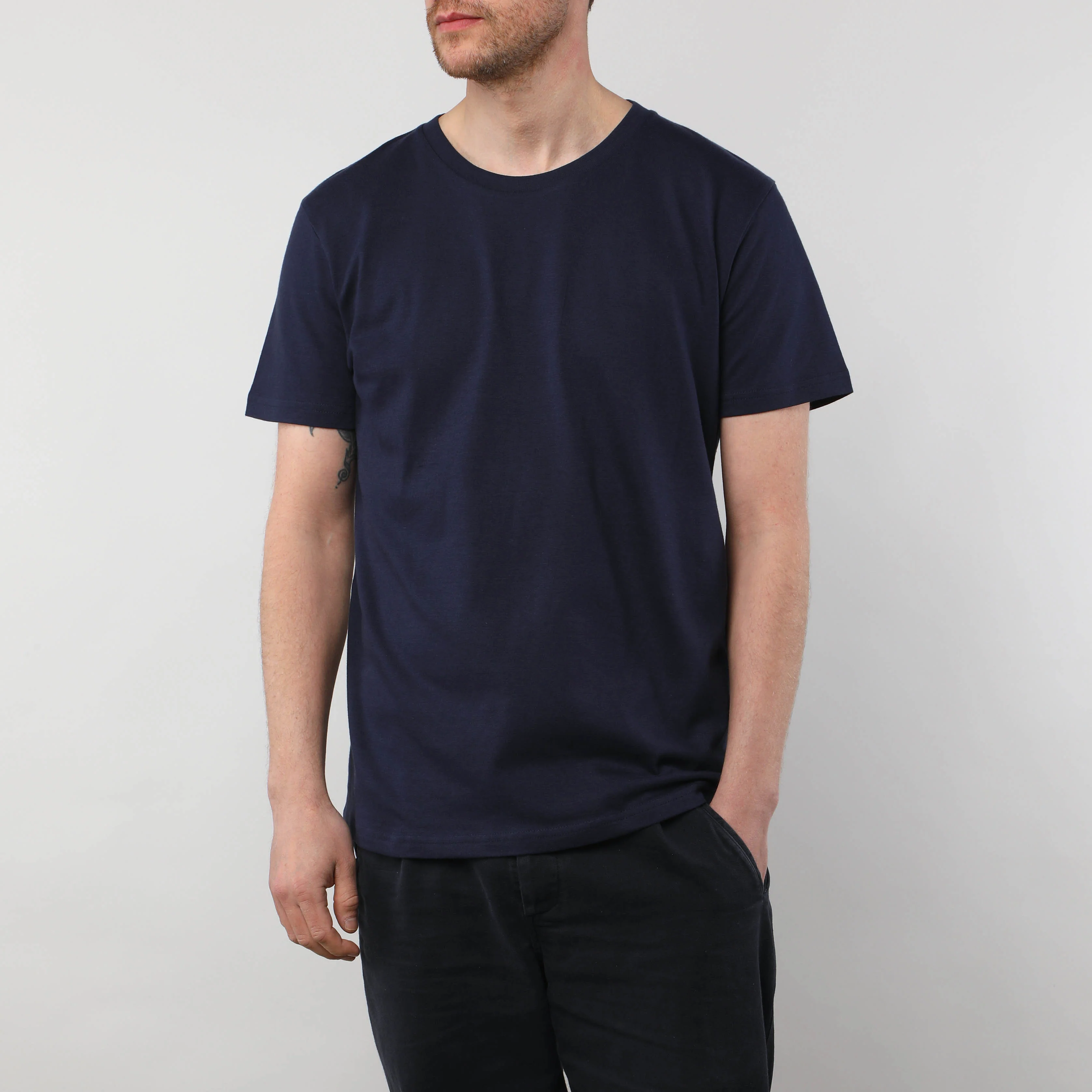 Cotton T-Shirt - Navy - Image 3