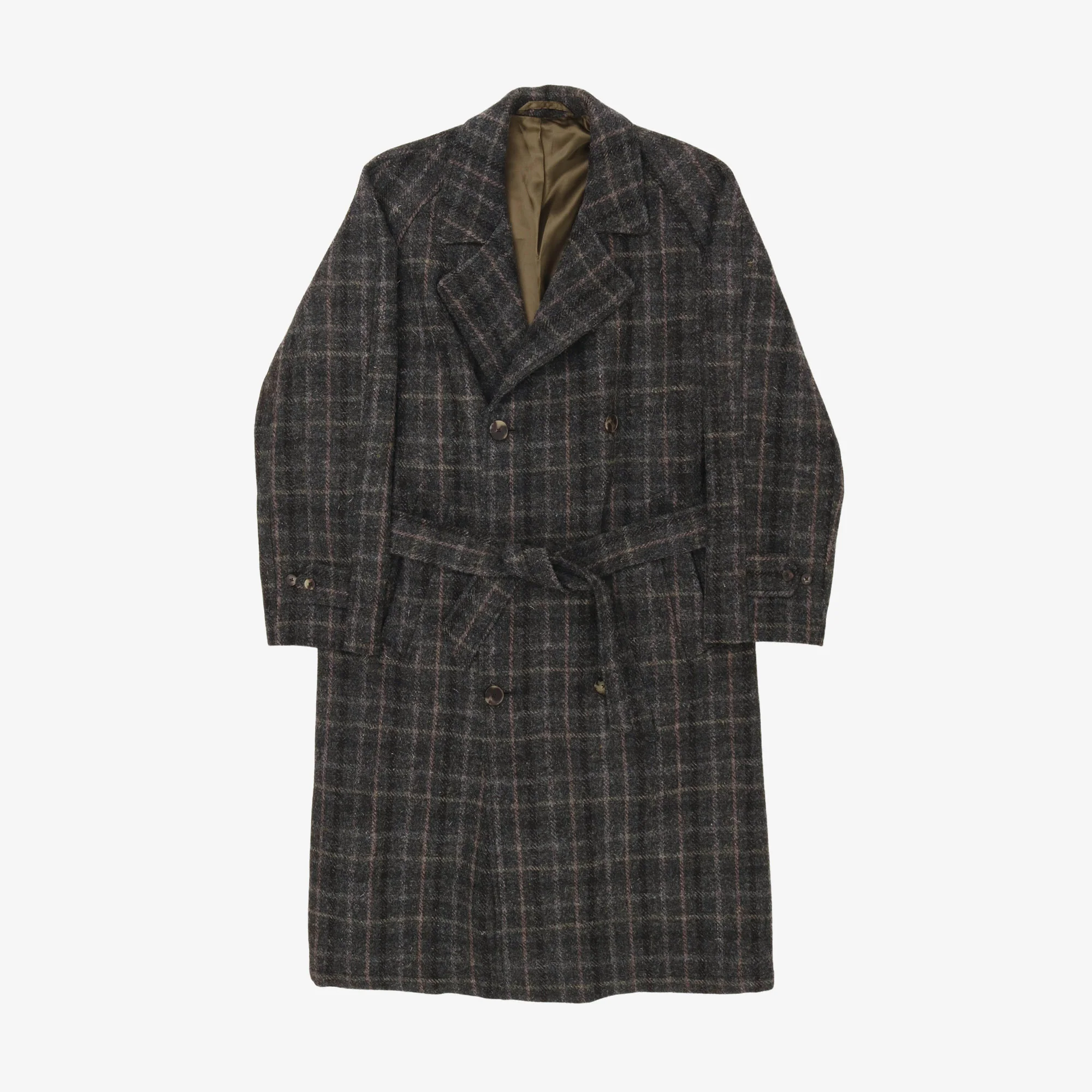 DB Belted Checked Wool Coat