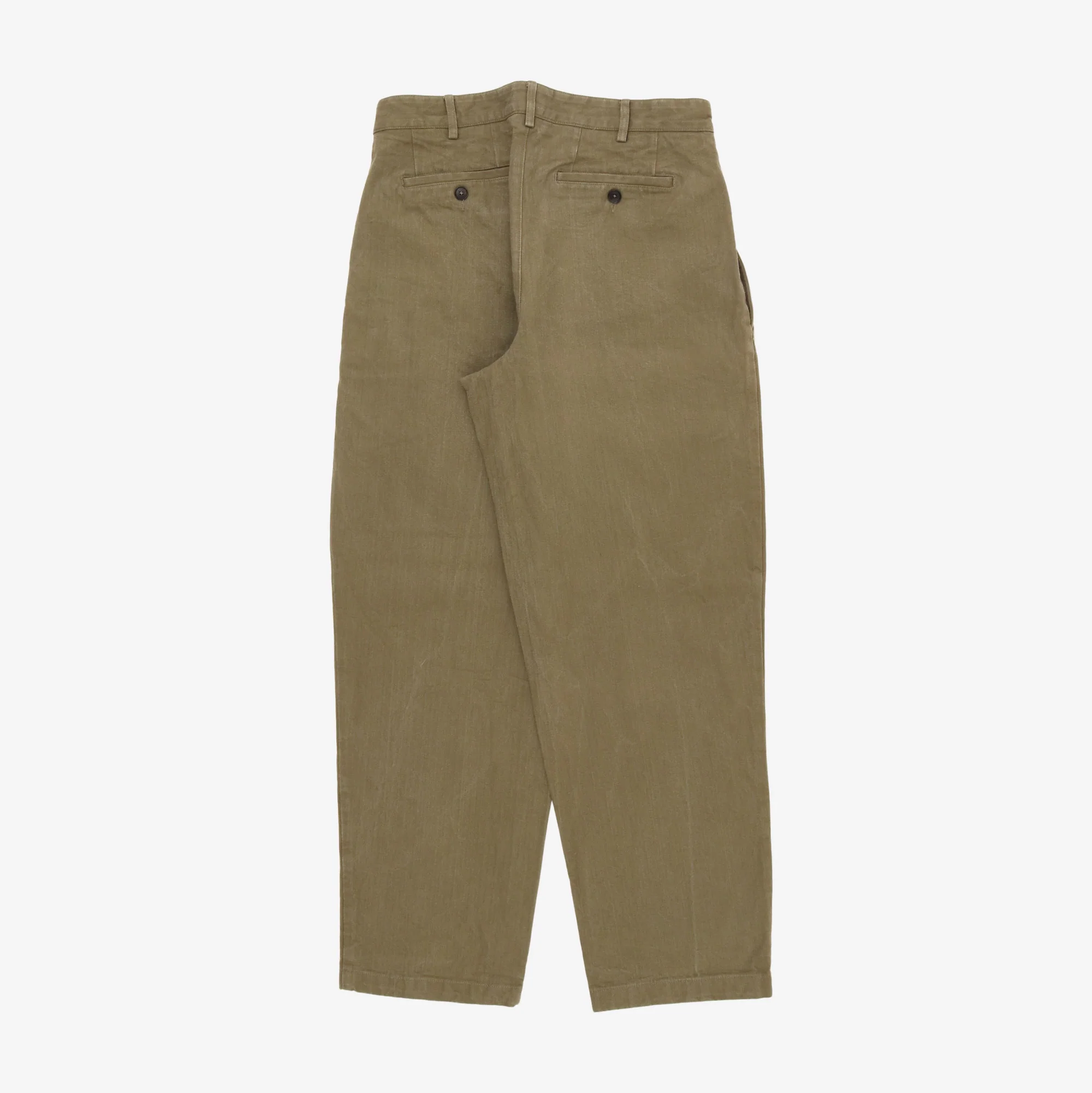 Double Pleated Herringbone Trousers (32W X 30L) - Image 2