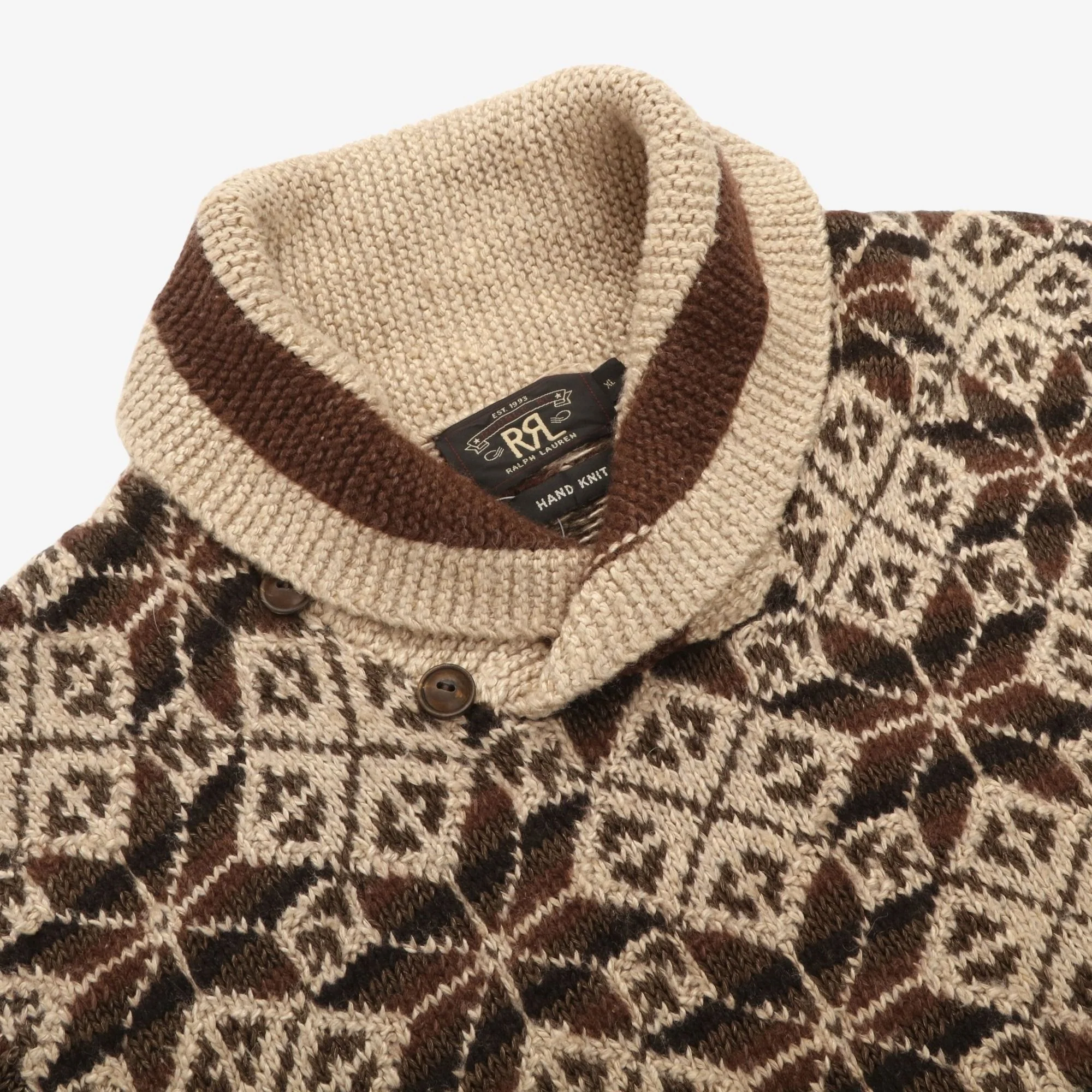 Hand Knit Shawl Collar Sweater - Image 3