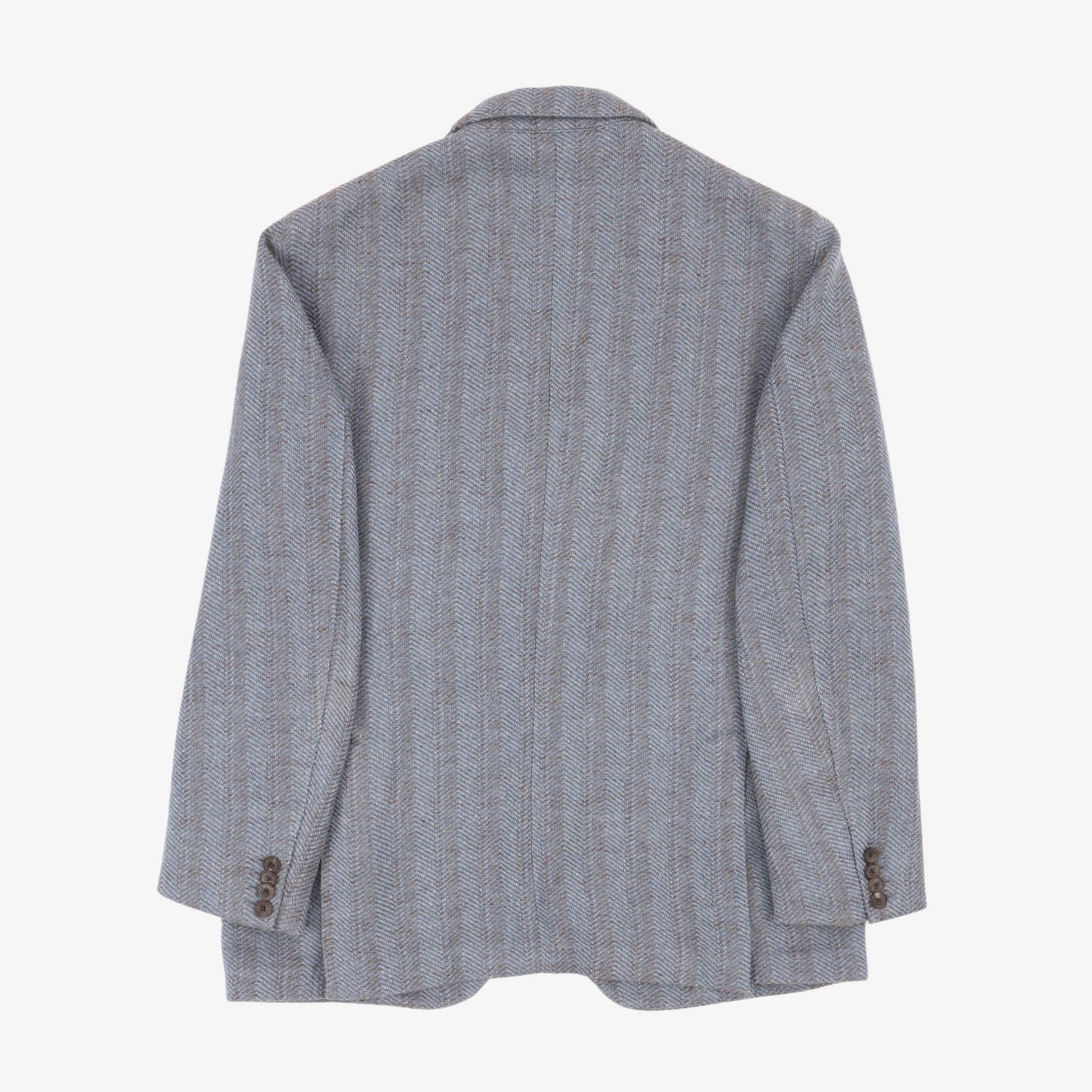 Silk Blend Herringbone Blazer - Image 2