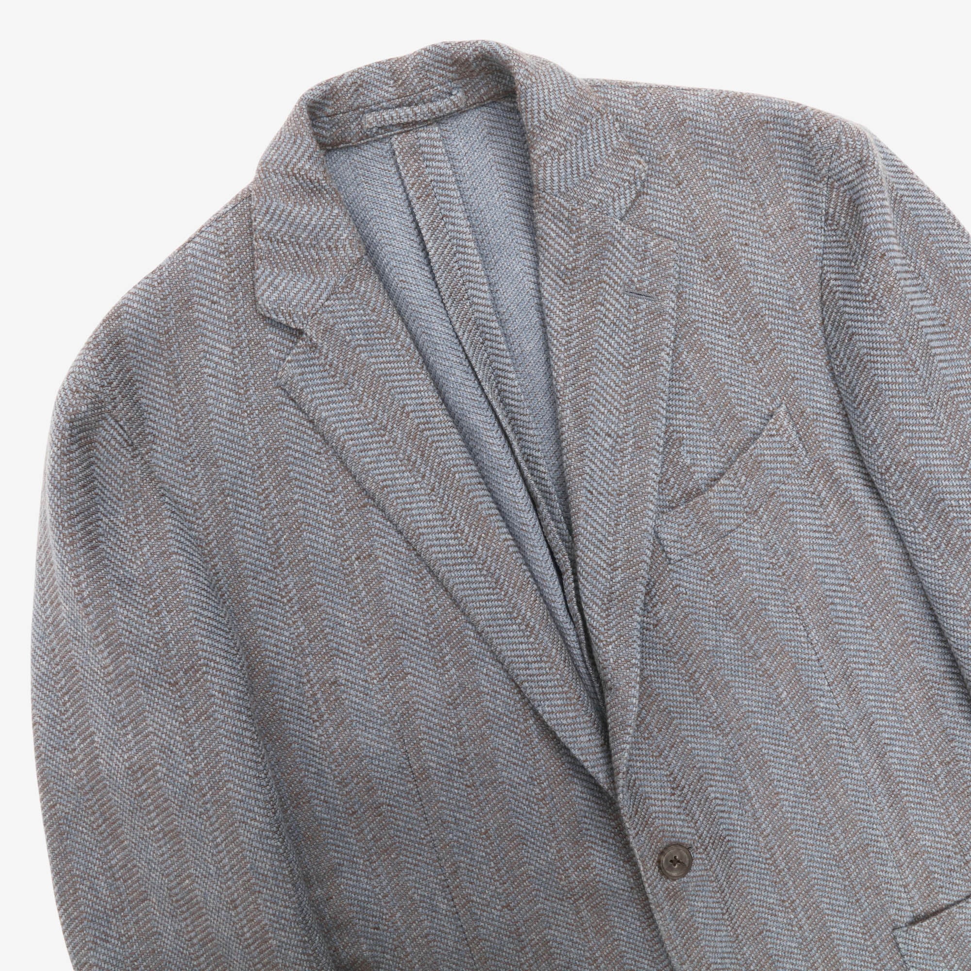 Silk Blend Herringbone Blazer - Image 3