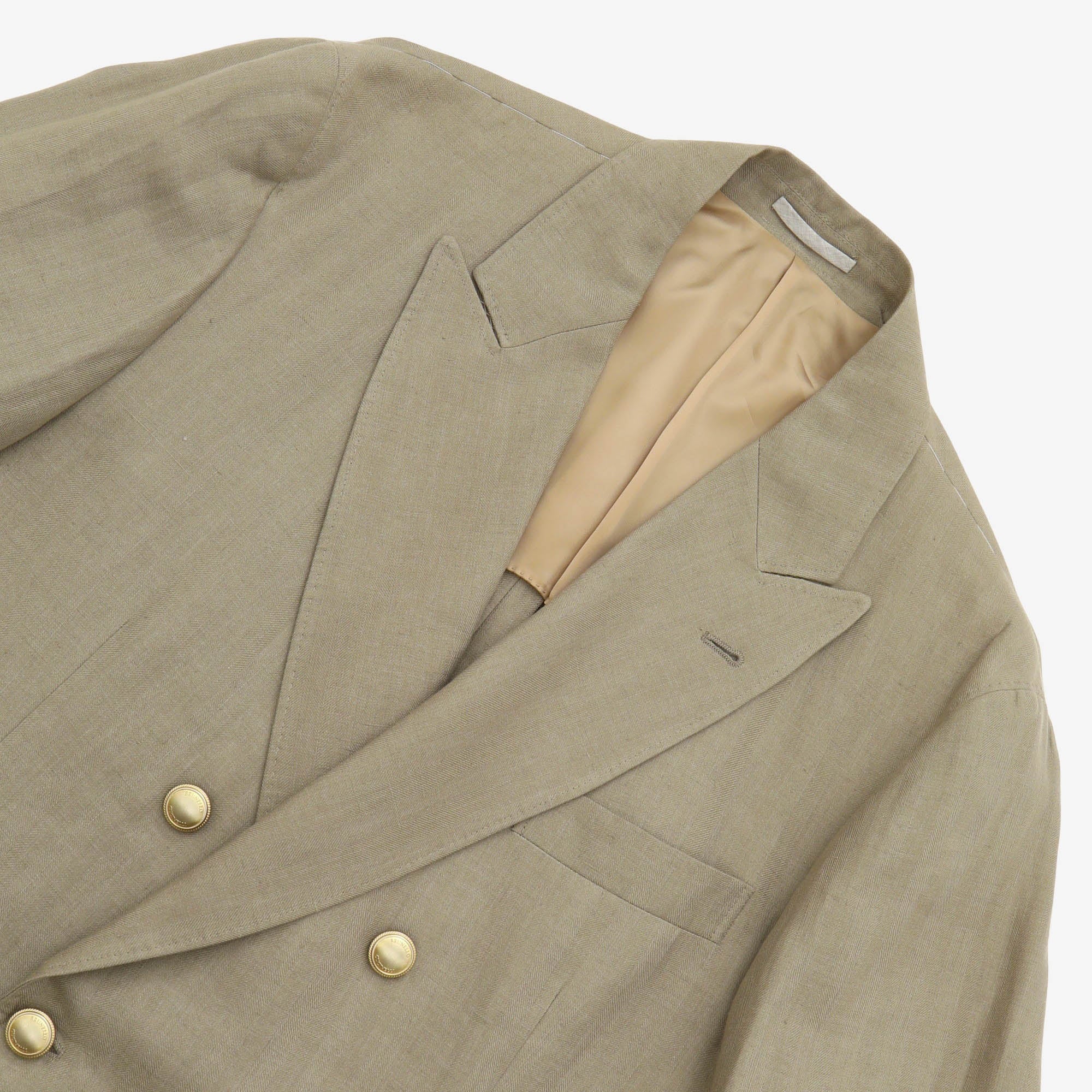 Herringbone DB Linen Blazer - Image 3