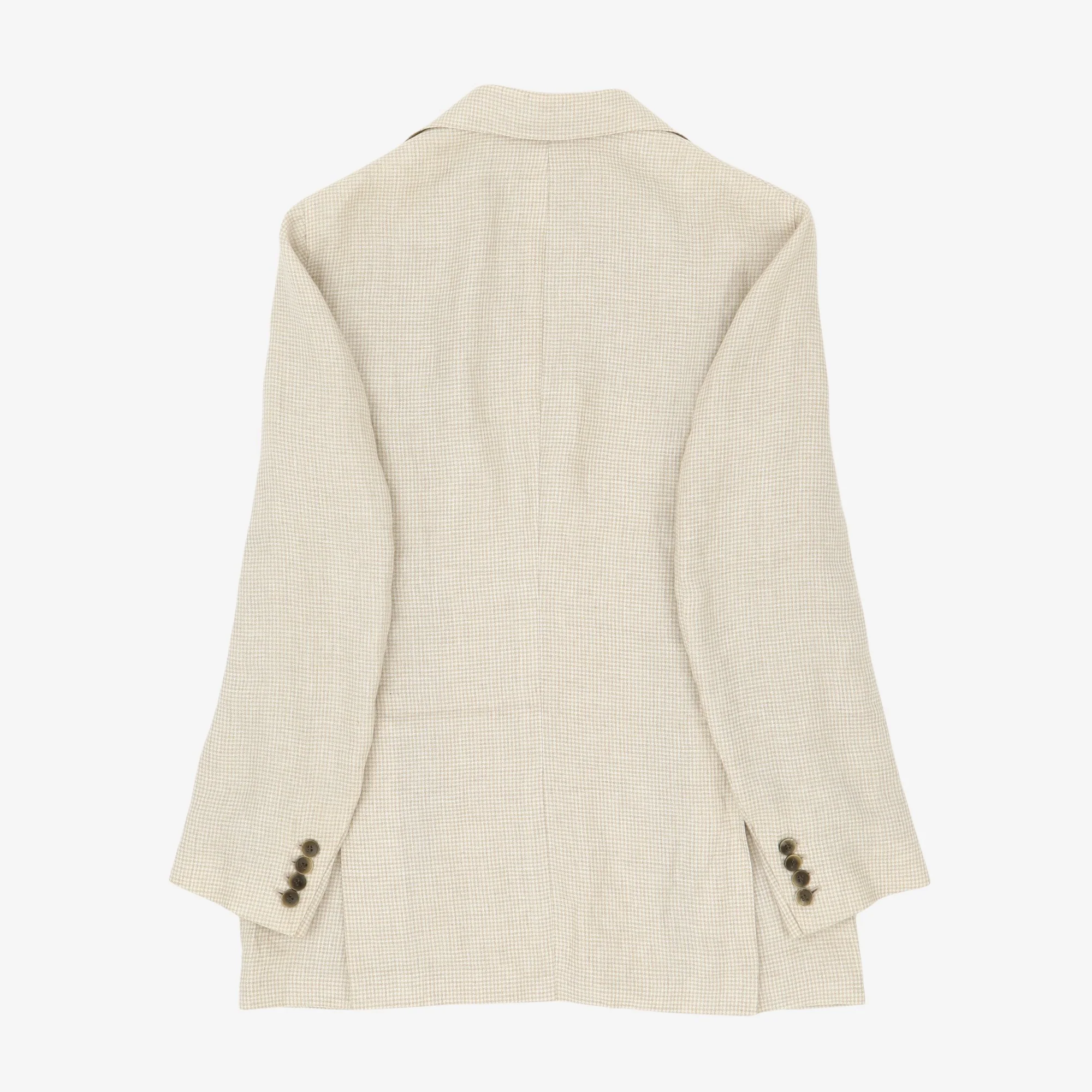 Houndstooth Linen Blazer - Image 2