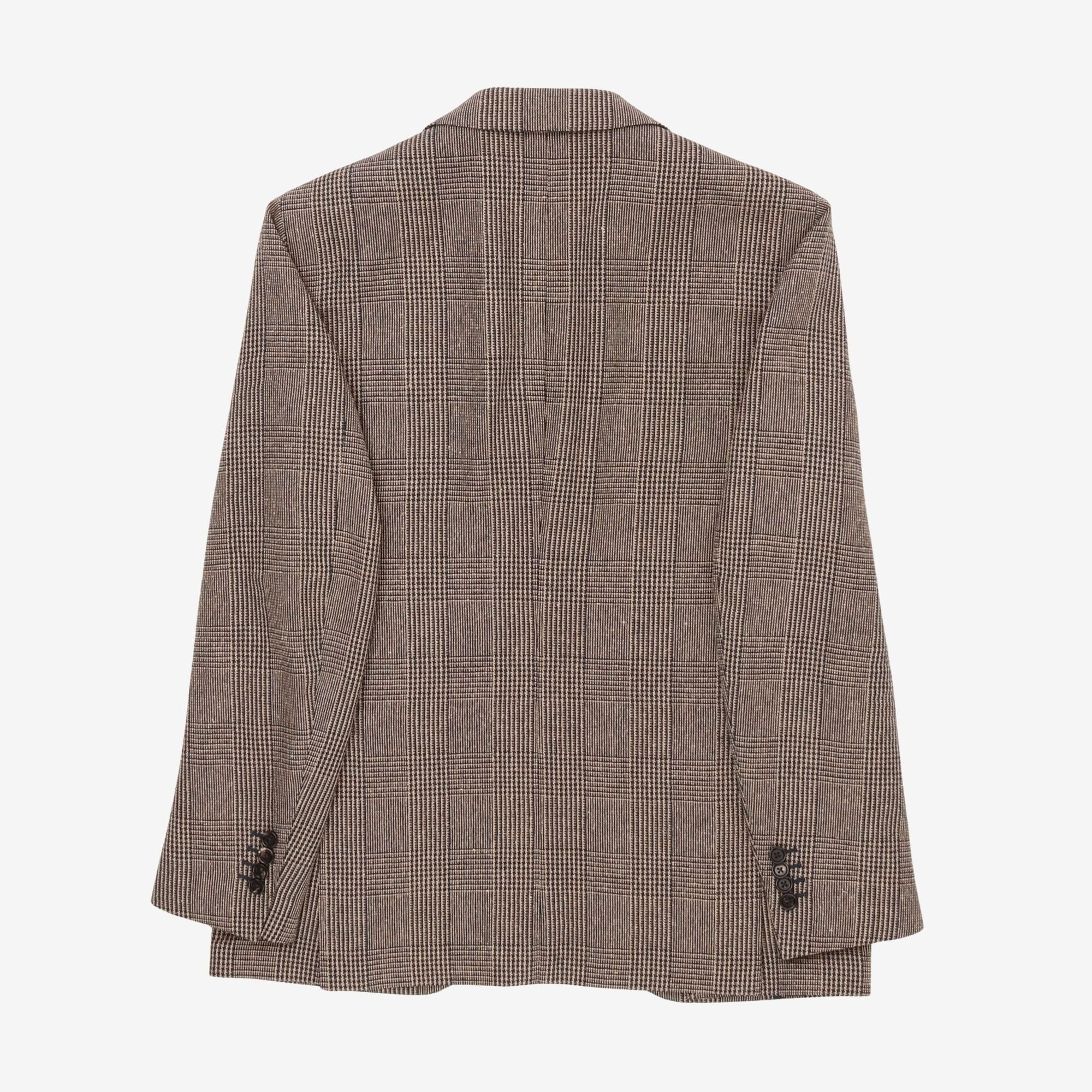 Houndstooth Wool Silk Blend Blazer - Image 2