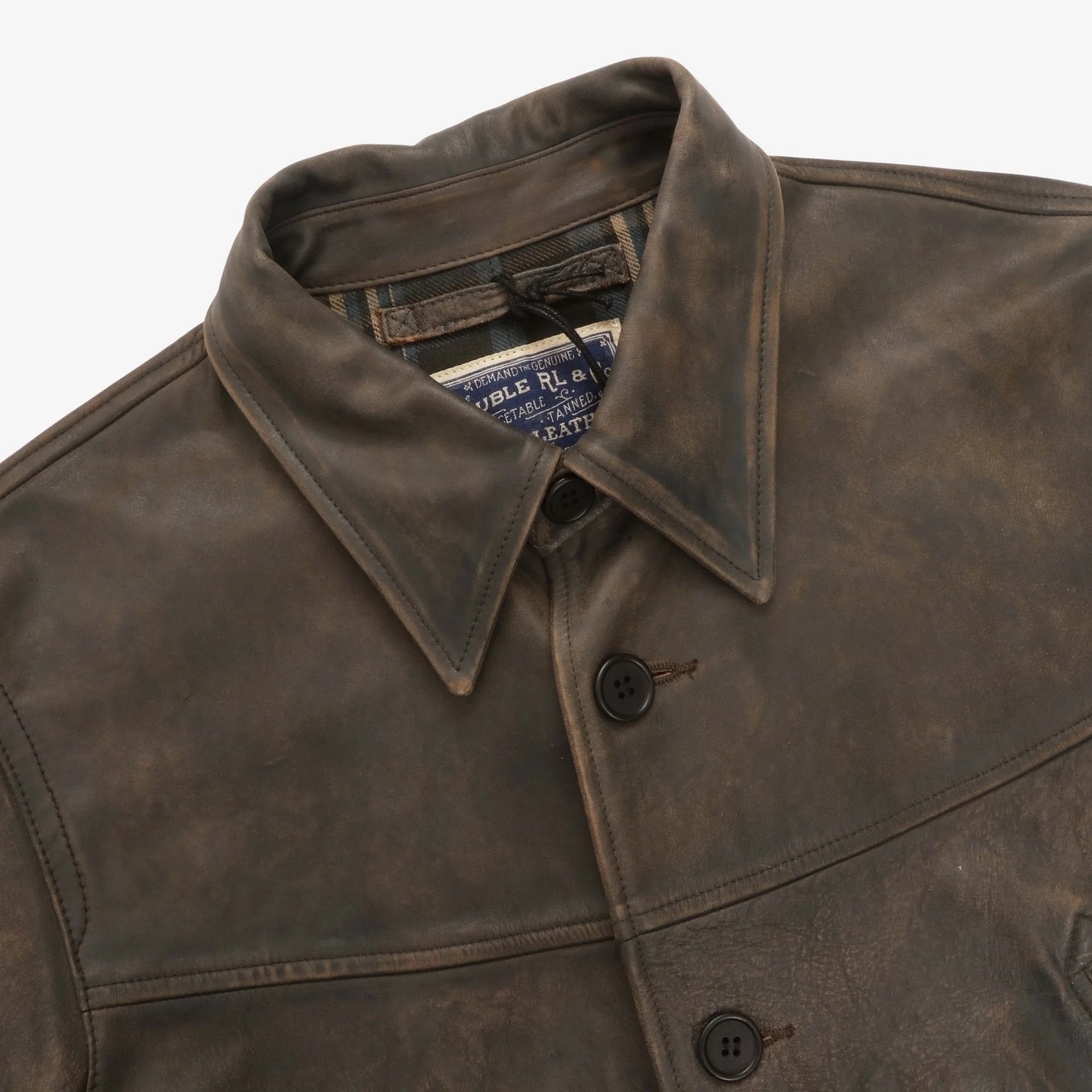 Indigo Leather Car Coat - Image 3