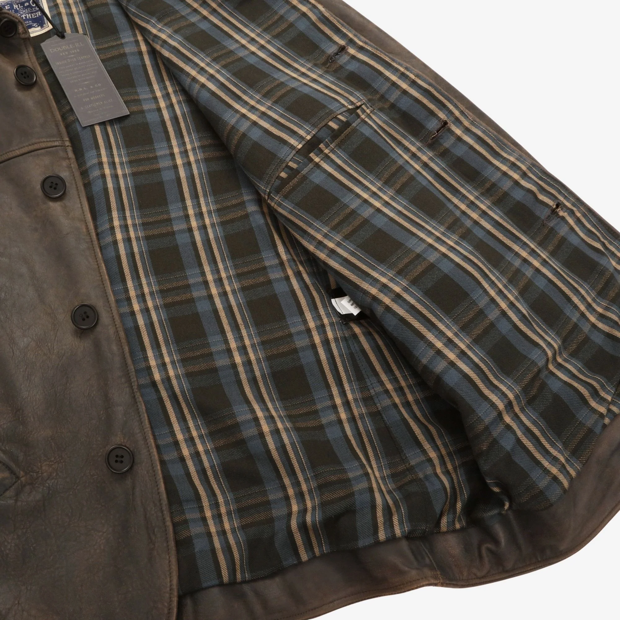 Indigo Leather Car Coat - Image 4