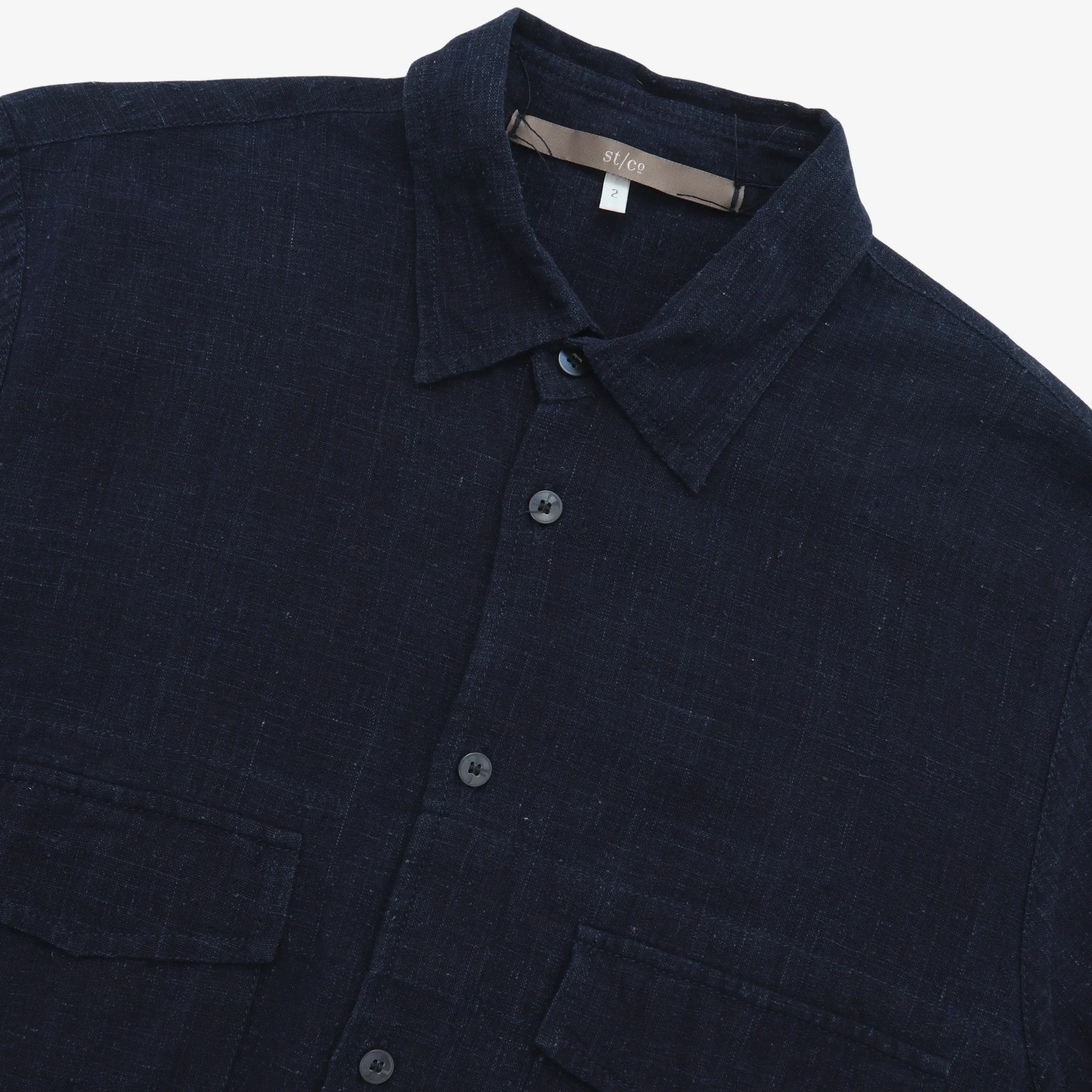 Indigo Linen Utility Shirt - Image 3
