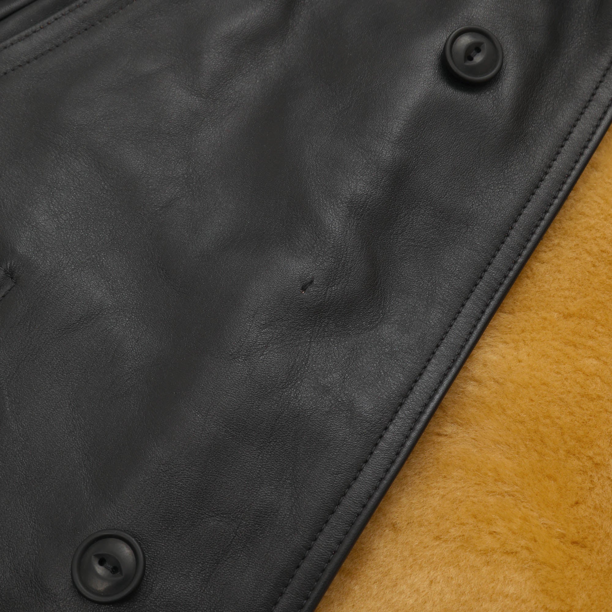 Shawl Collar Leather Coat - Image 5
