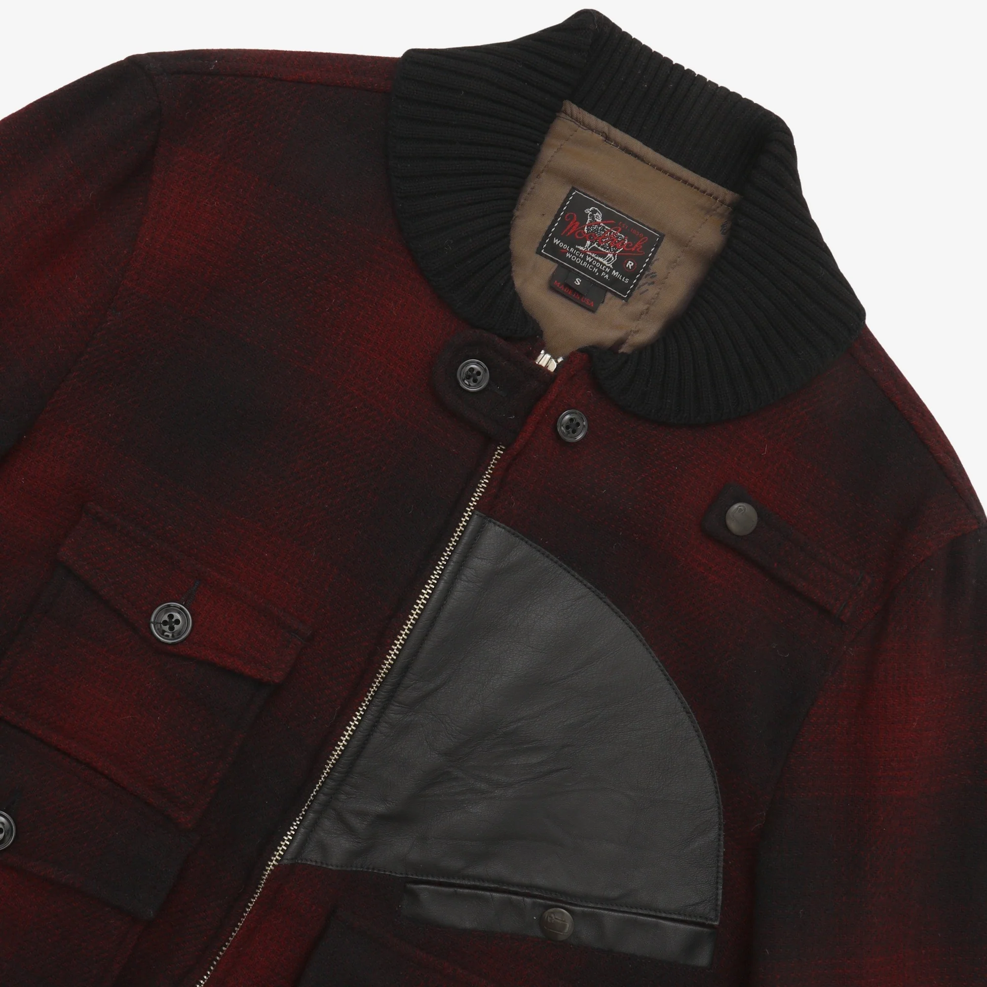 Leather Patch Wool Bomber - Image 3