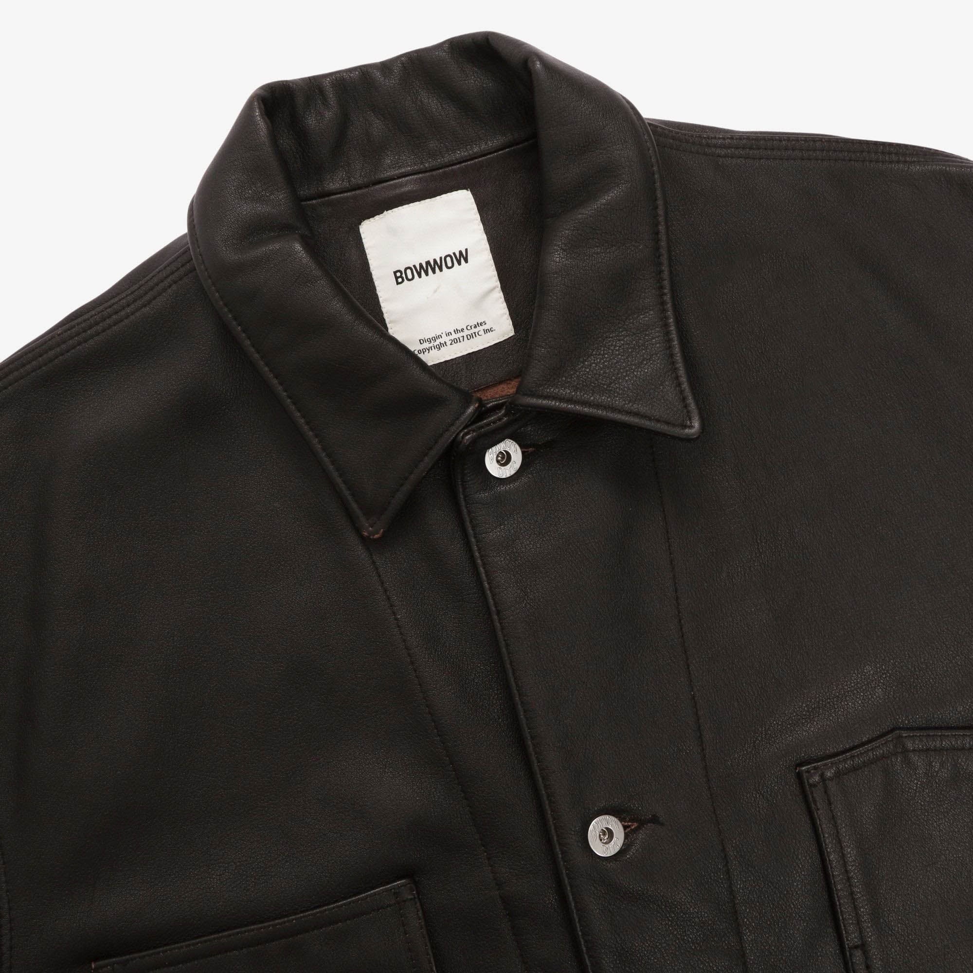 Leather Woven Chore Coat - Image 3