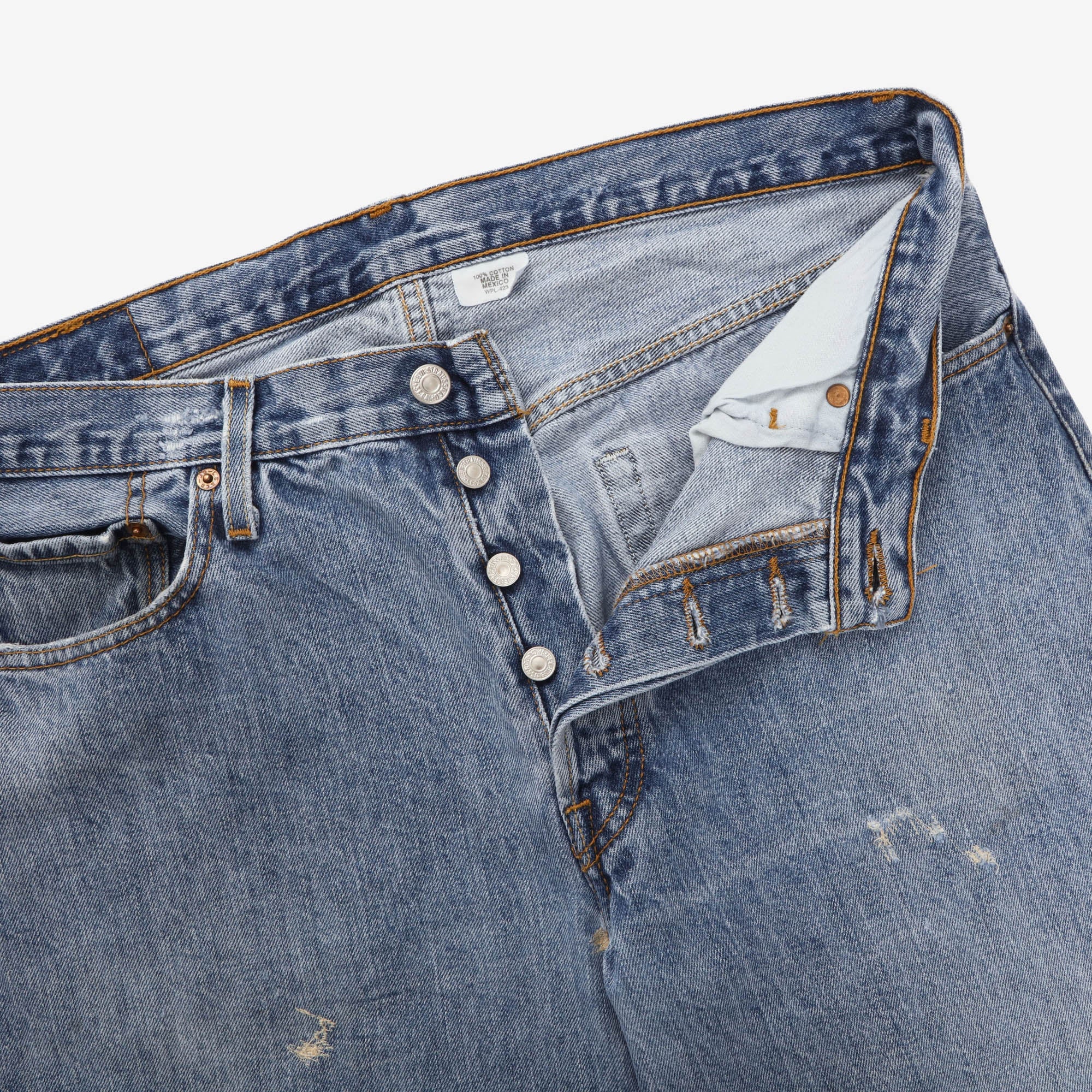 Vintage 501 Distressed Denim USA (35W X 32L) - Image 3