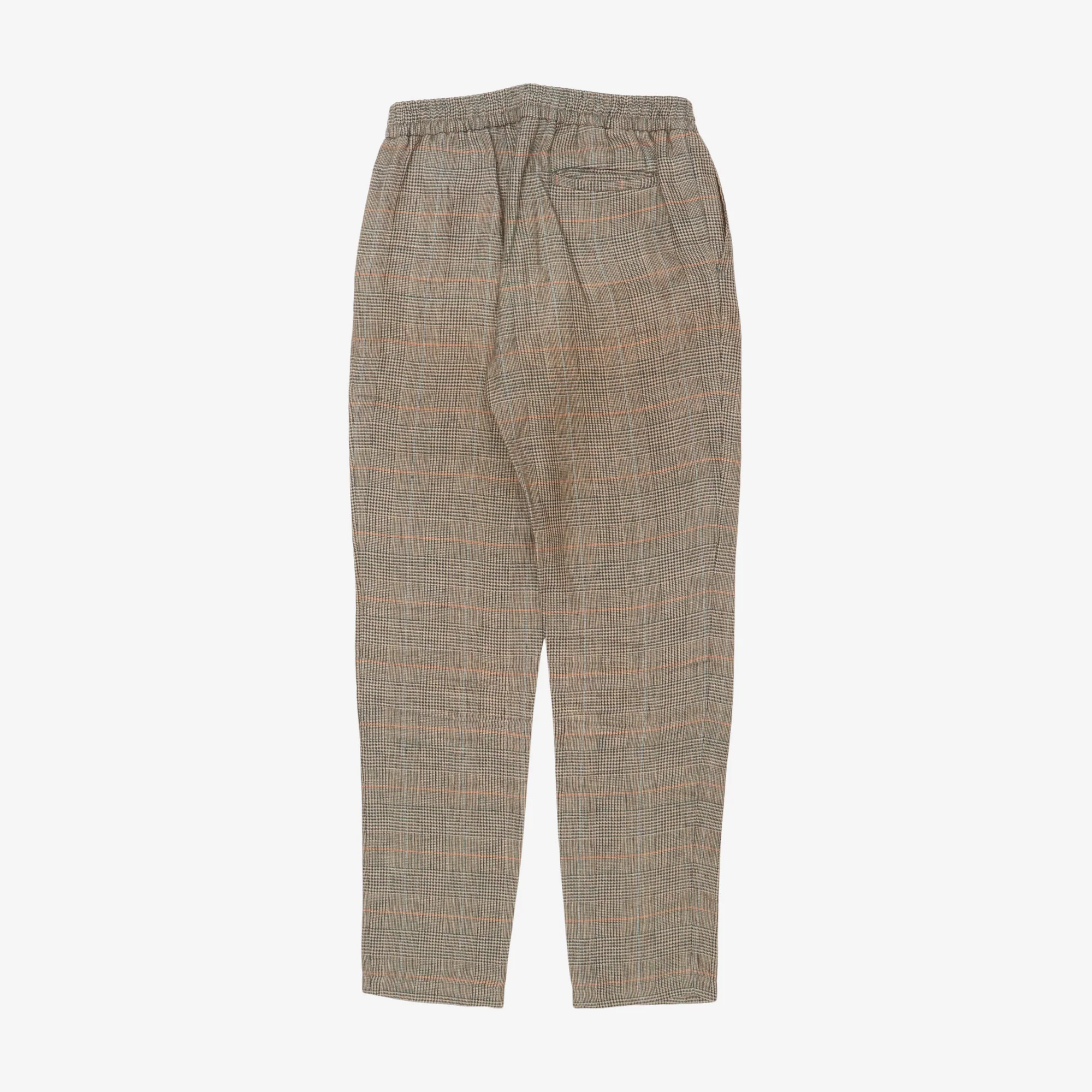 Lounge Check Drawstring Linen Trousers (30W X 32L) - Image 2