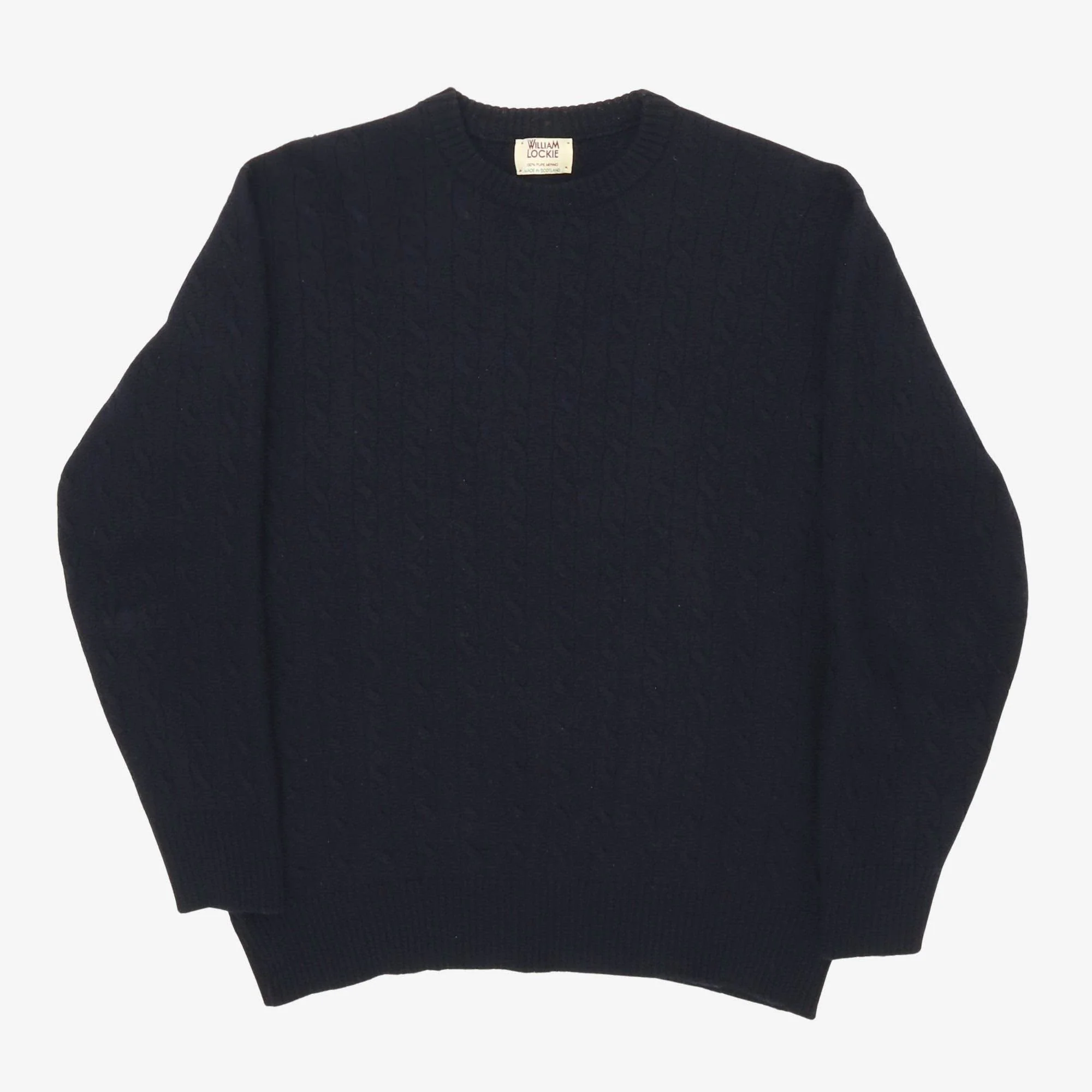 Merino Wool Cable Crewneck Sweater