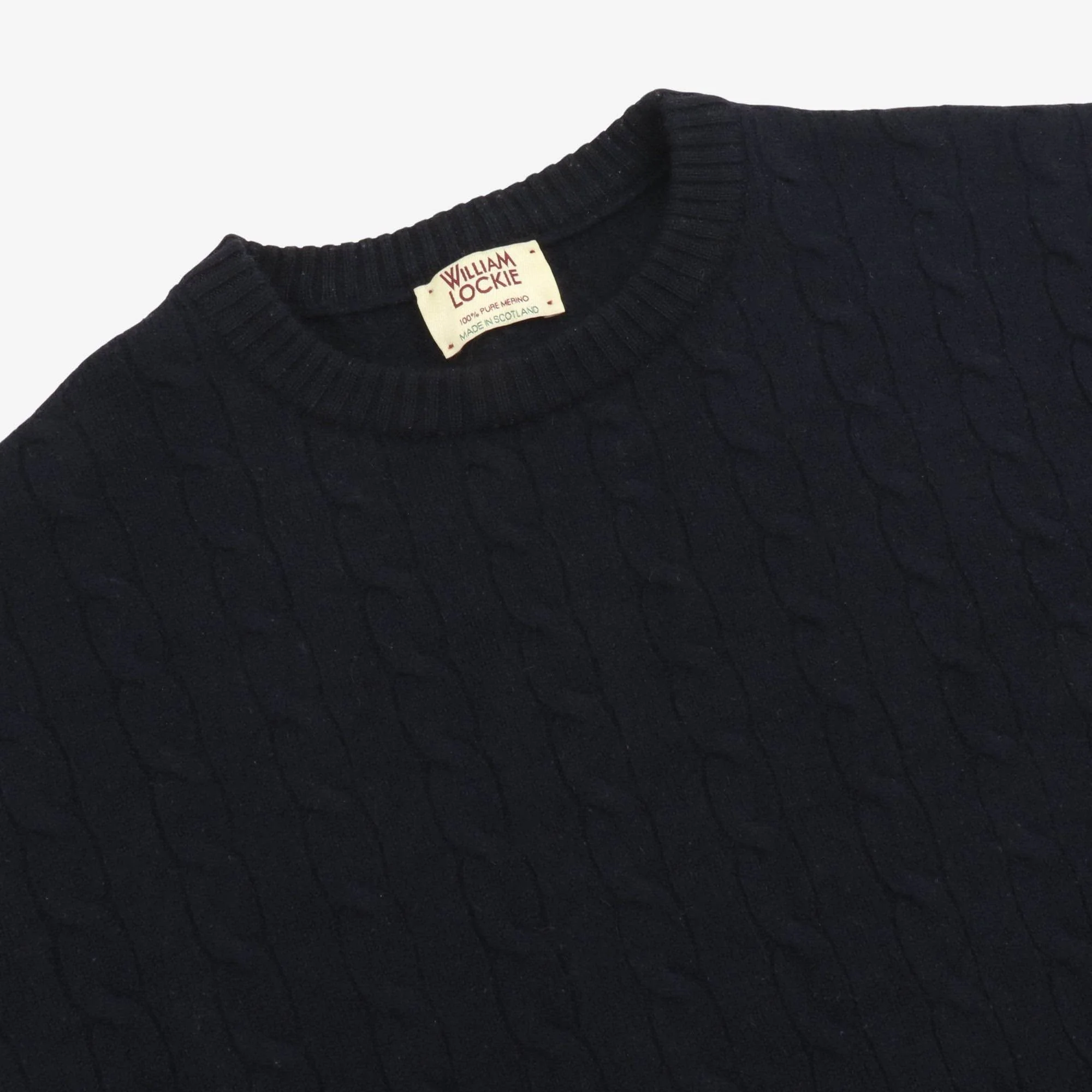 Merino Wool Cable Crewneck Sweater - Image 3