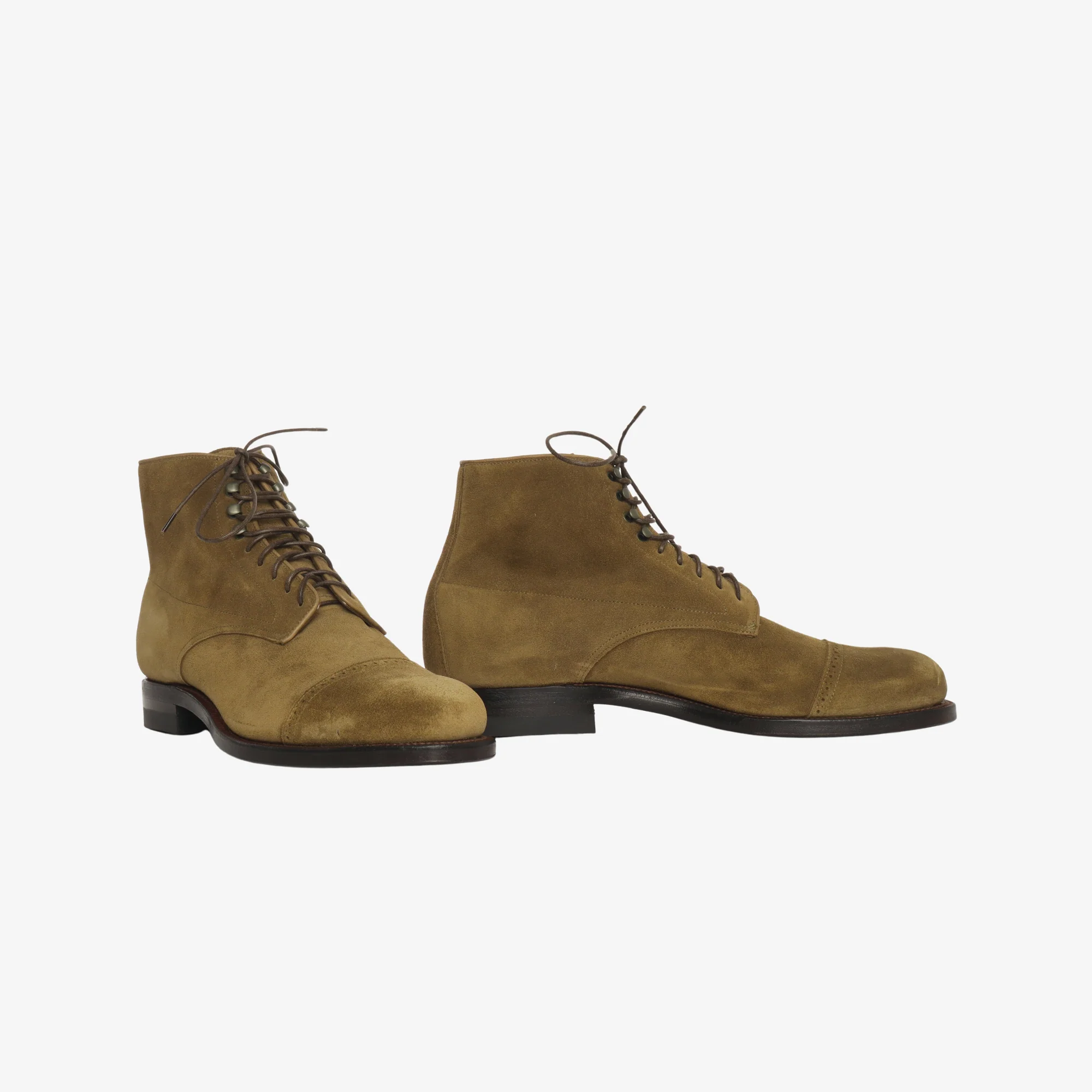 Navvy Brogue Boot - Green Suede (1940 Last) - Image 2