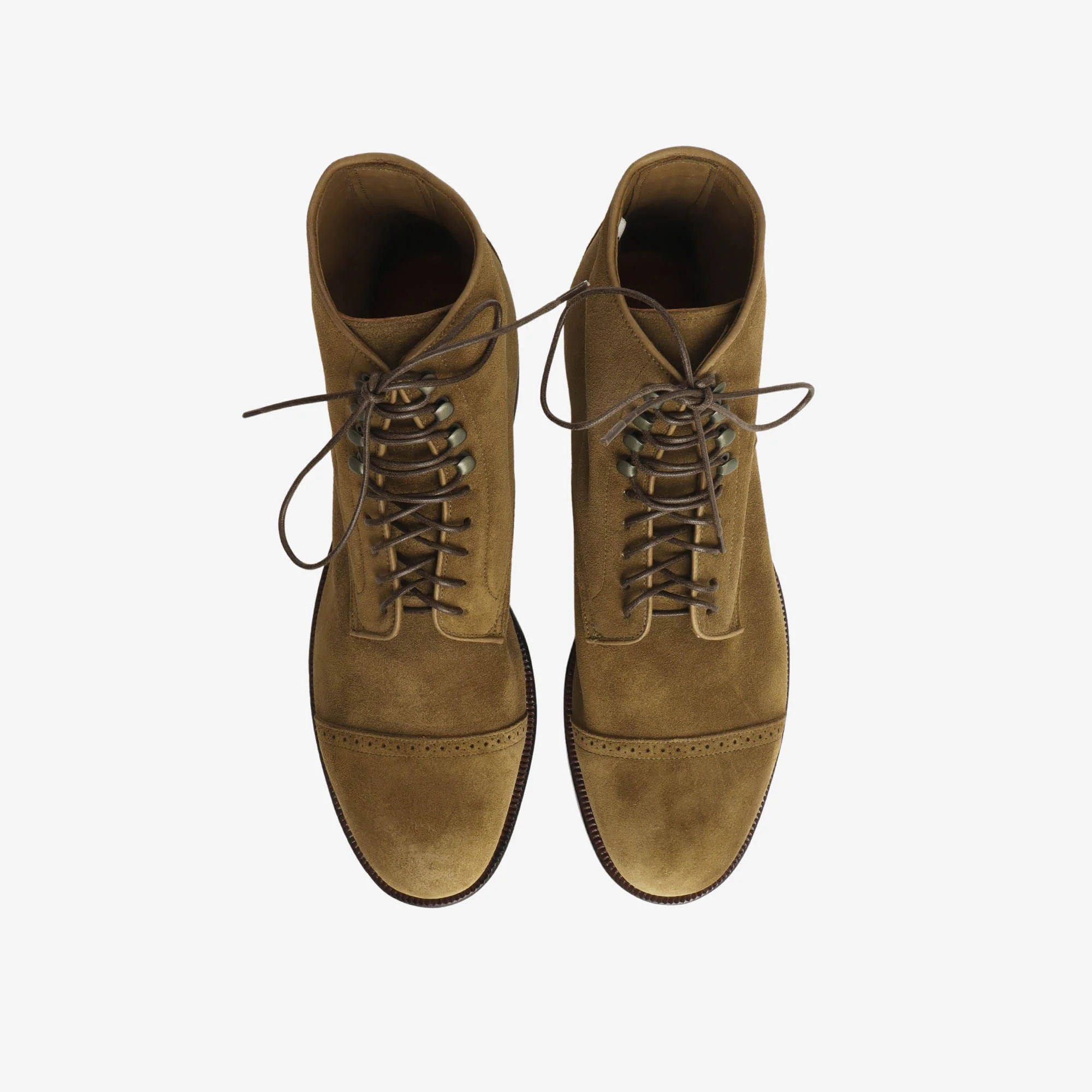 Navvy Brogue Boot - Green Suede (1940 Last) - Image 5