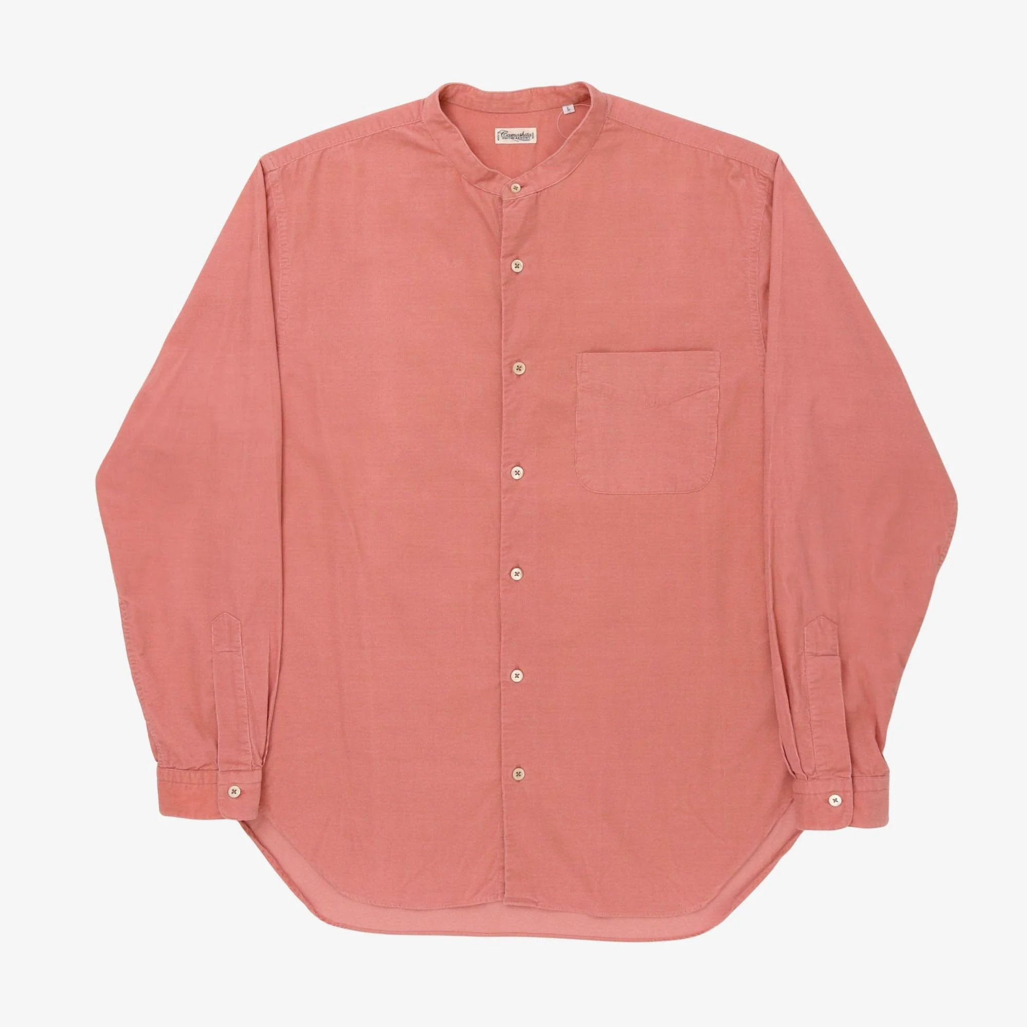 Needlecord Collarless Shirt