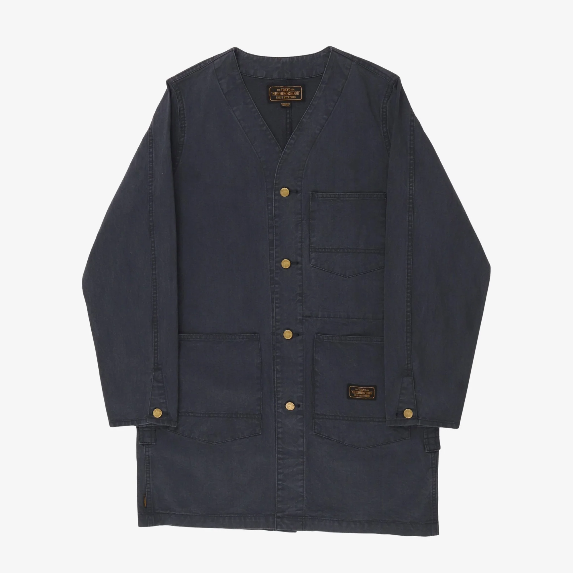 Colarless Shop Coat