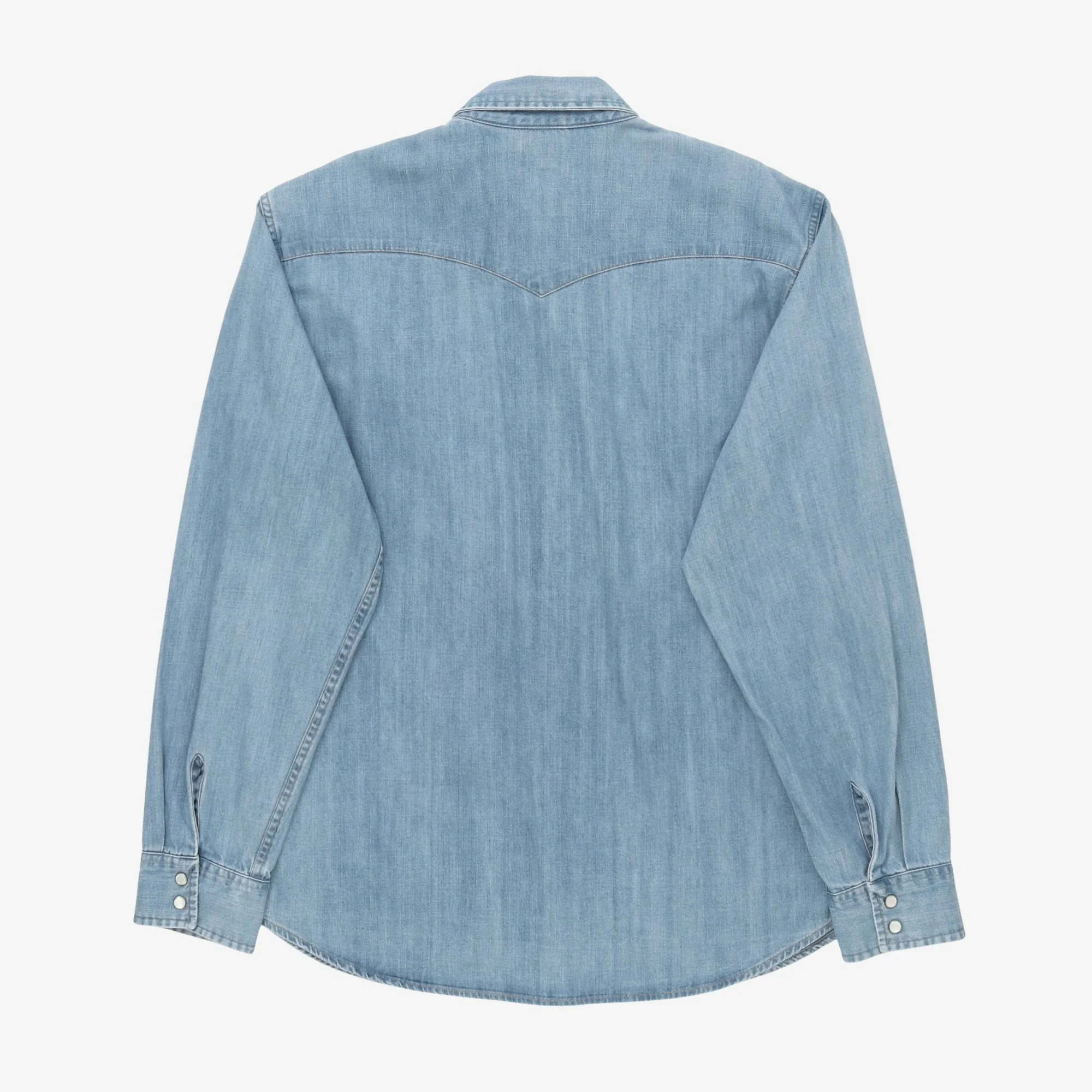 Pearl Snap Denim Shirt - Image 2