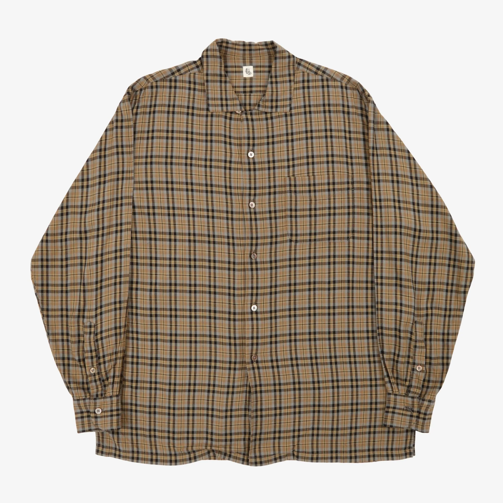 Plaid Open Collar Shirt