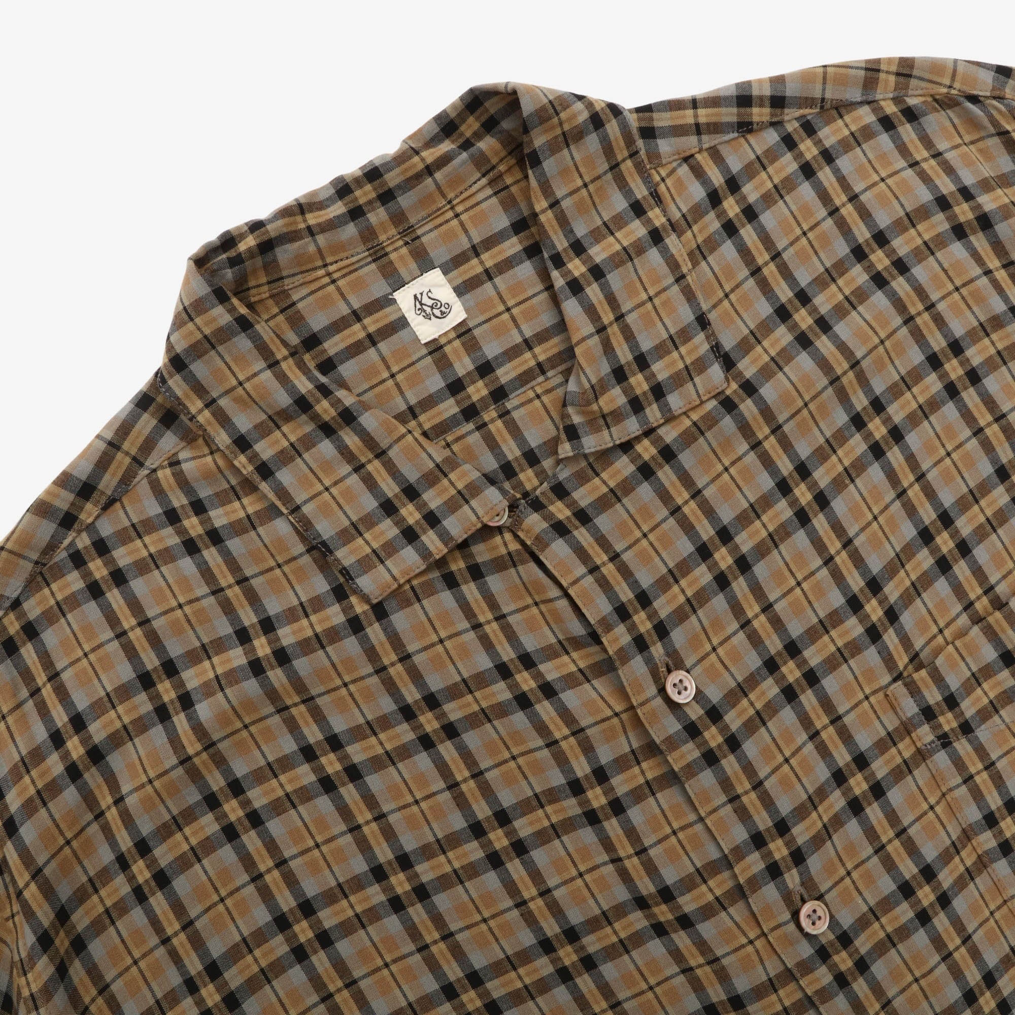 Plaid Open Collar Shirt - Image 3