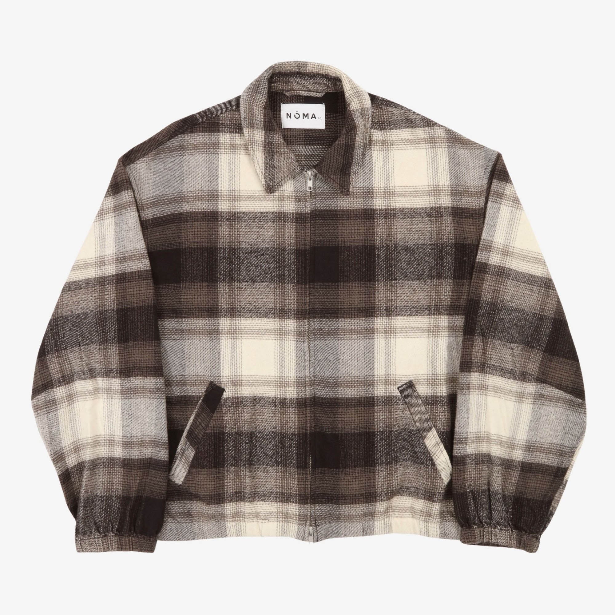 Plaid Zip Bomber Jacket
