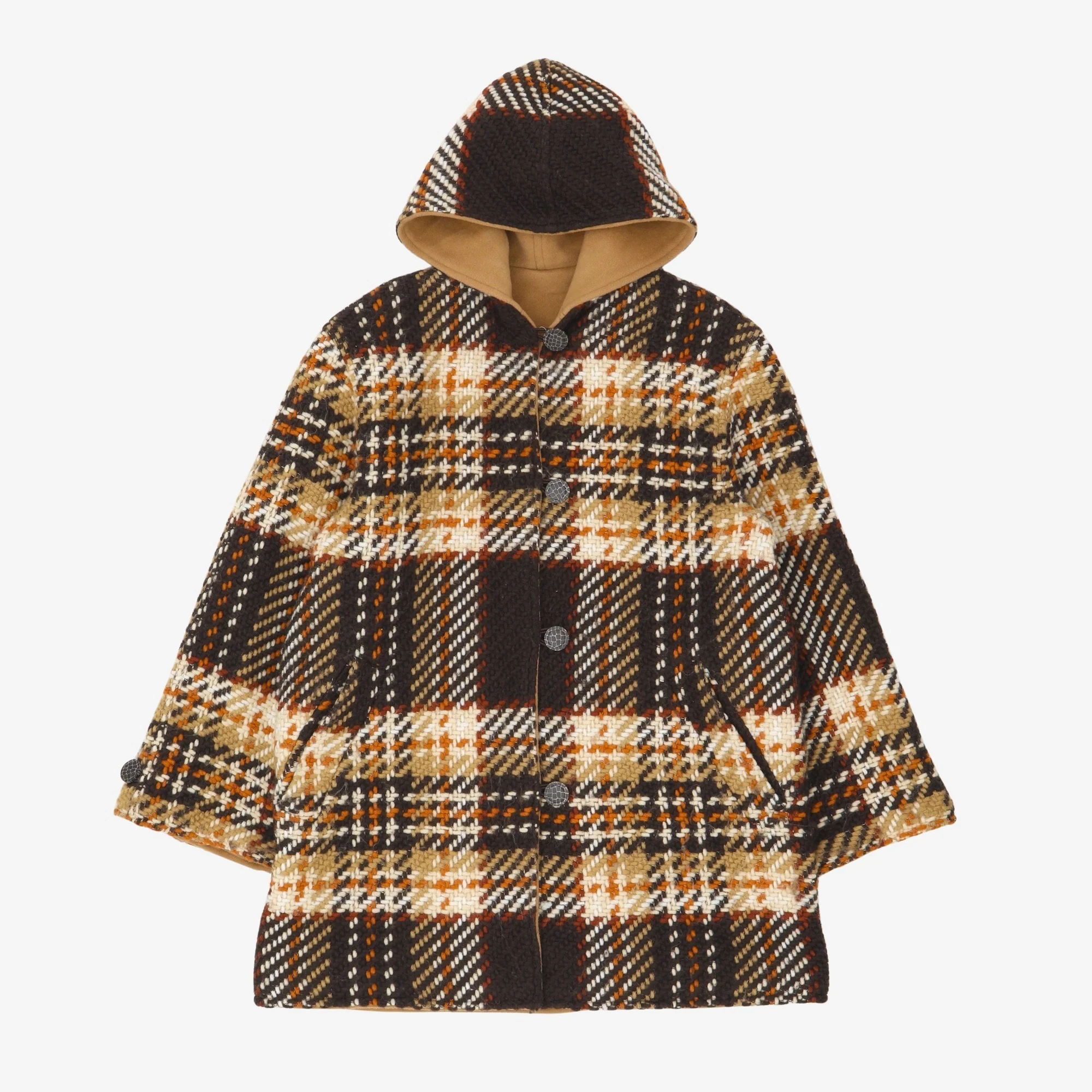 Reversible Woven Check Overcoat