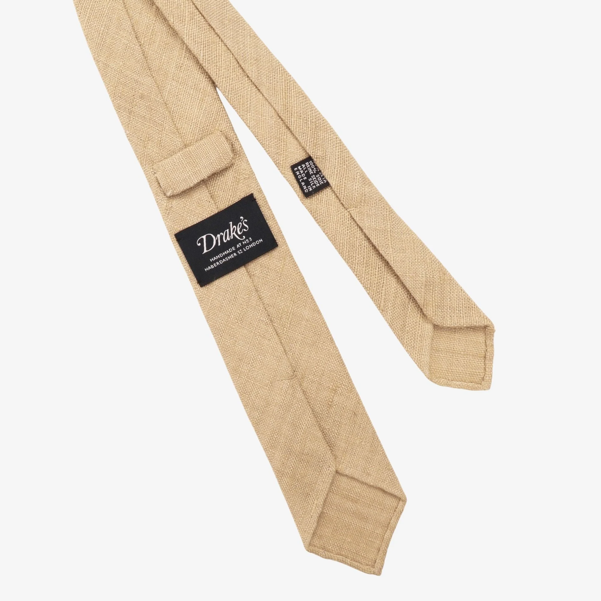 Sand Tussah Hand Rolled Silk Tie - Image 3