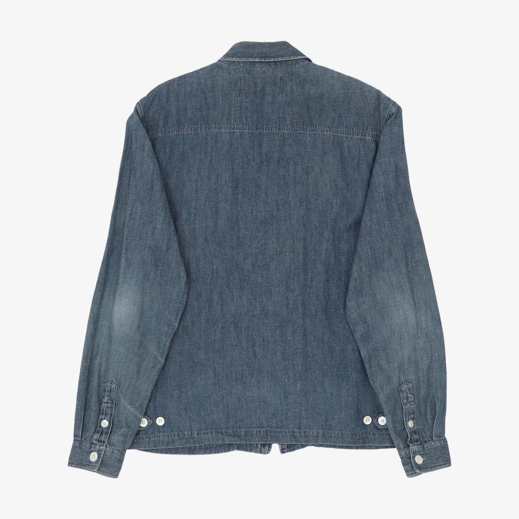 Short Zip Denim Shirt - Image 2