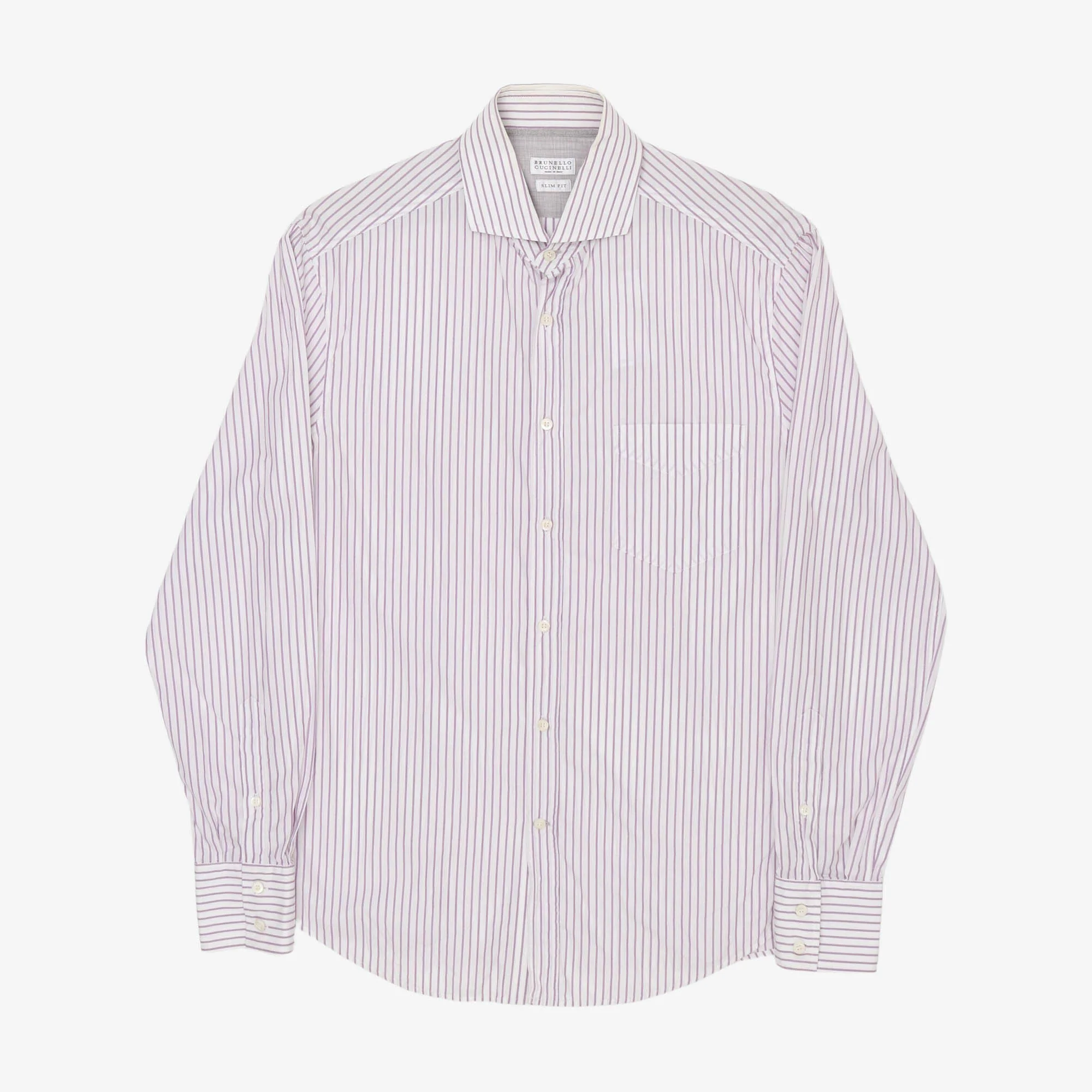 Spread Collar Striped Shirt