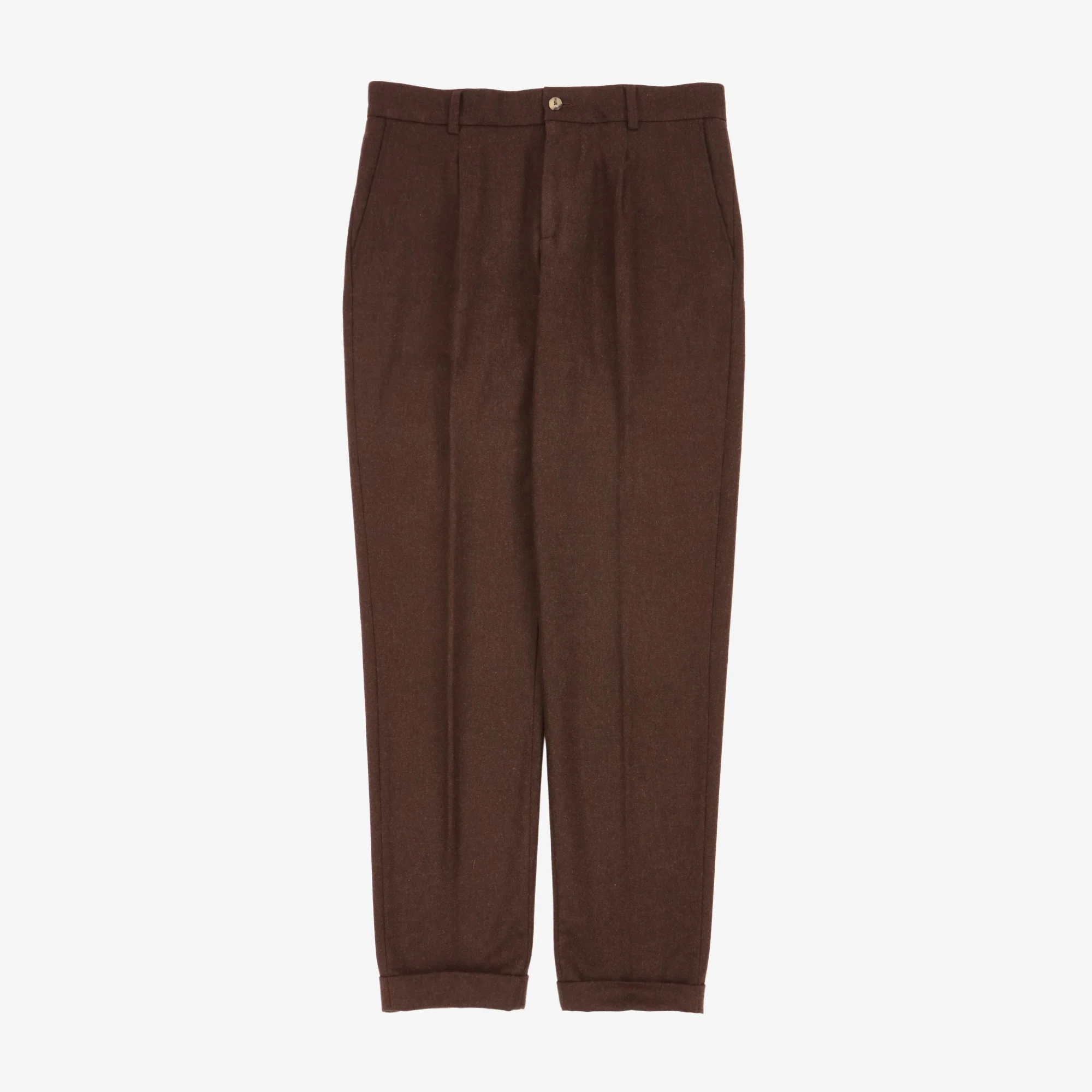 Straight Pleated Wool Trousers (31W X 30L)