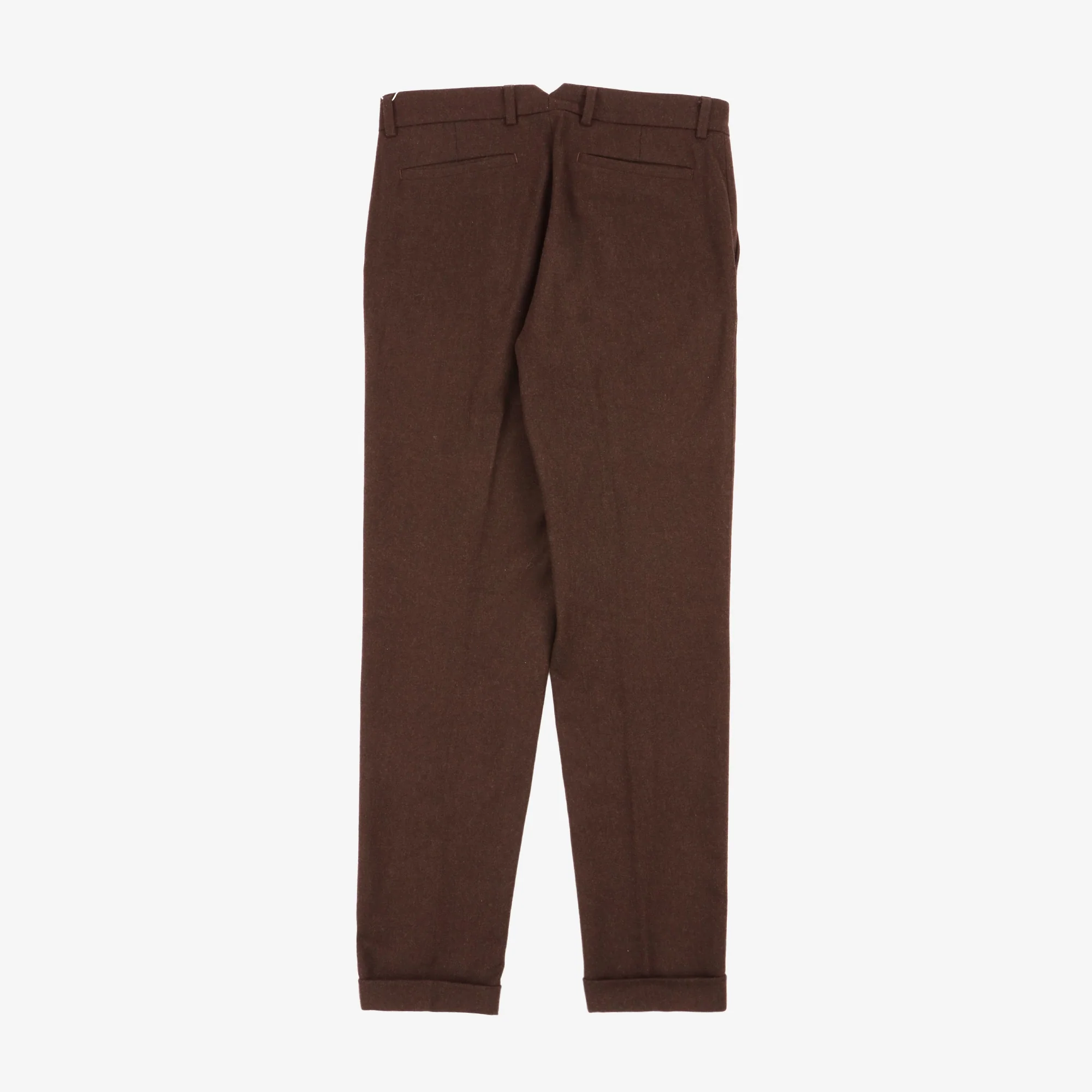 Straight Pleated Wool Trousers (31W X 30L) - Image 2