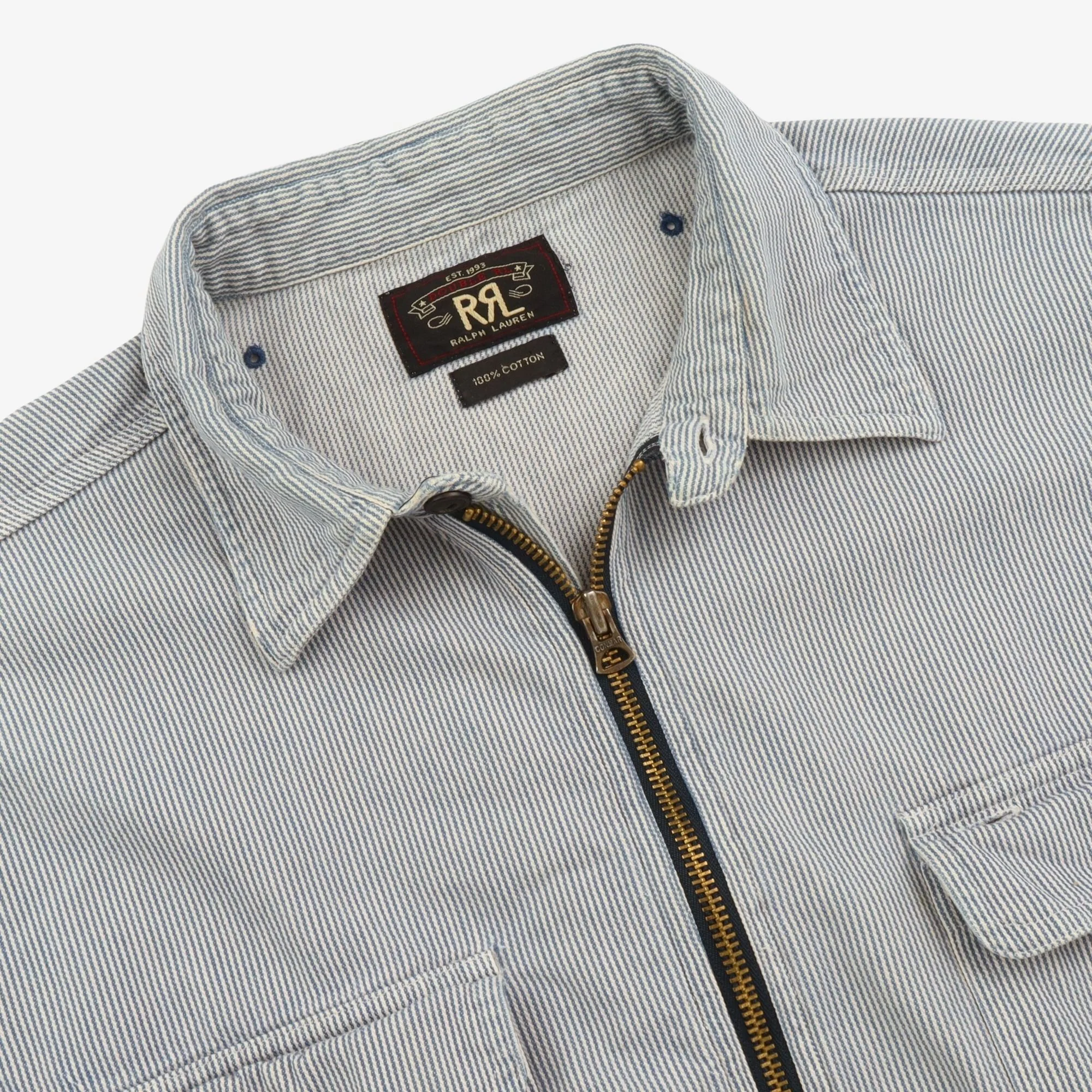 Hickory Stripe Half Zip Shirt - Image 3