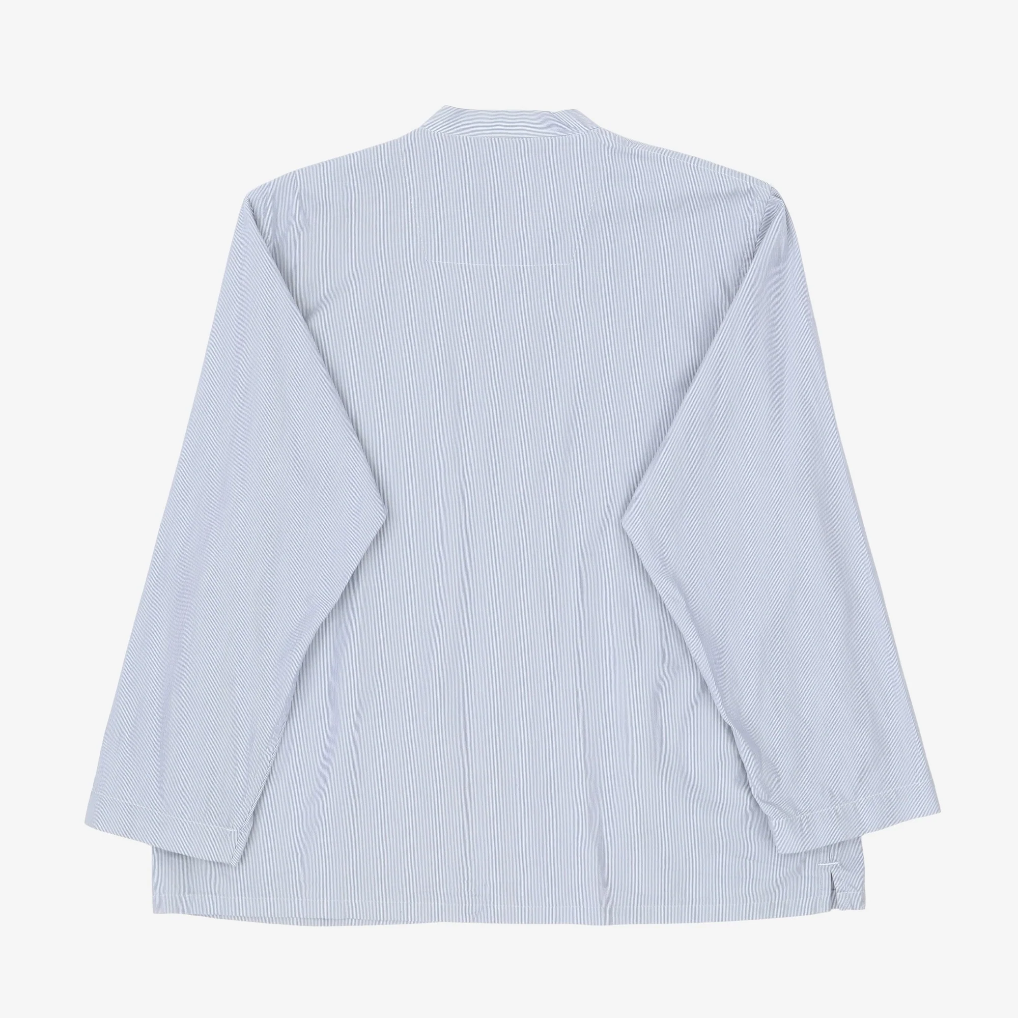 Striped Band Collar Overshirt - Image 2
