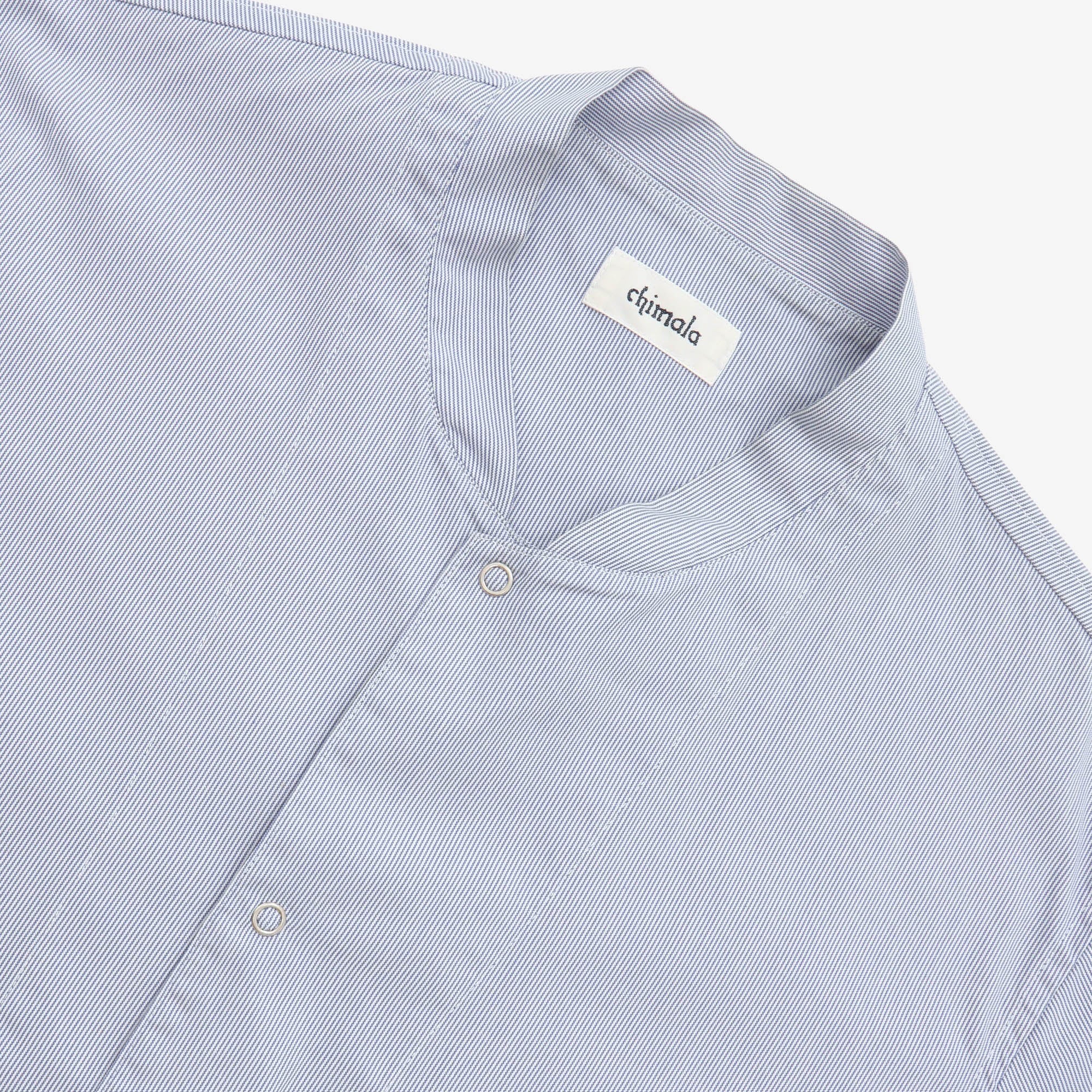Striped Band Collar Overshirt - Image 3