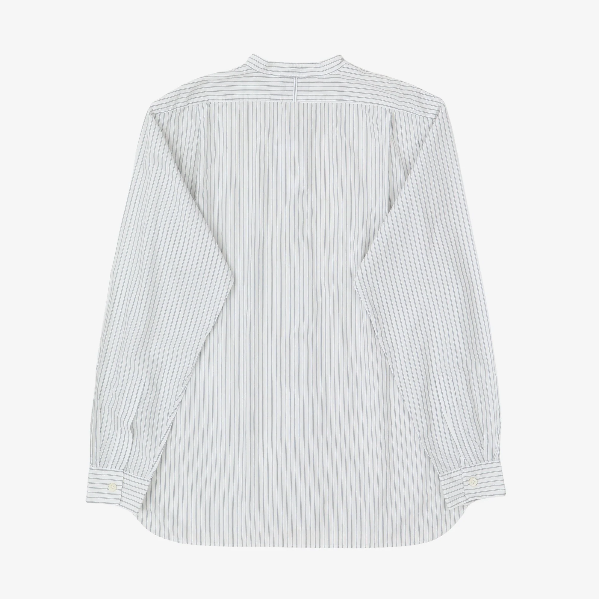 Textured Stripe Band Collar Shirt - Image 2