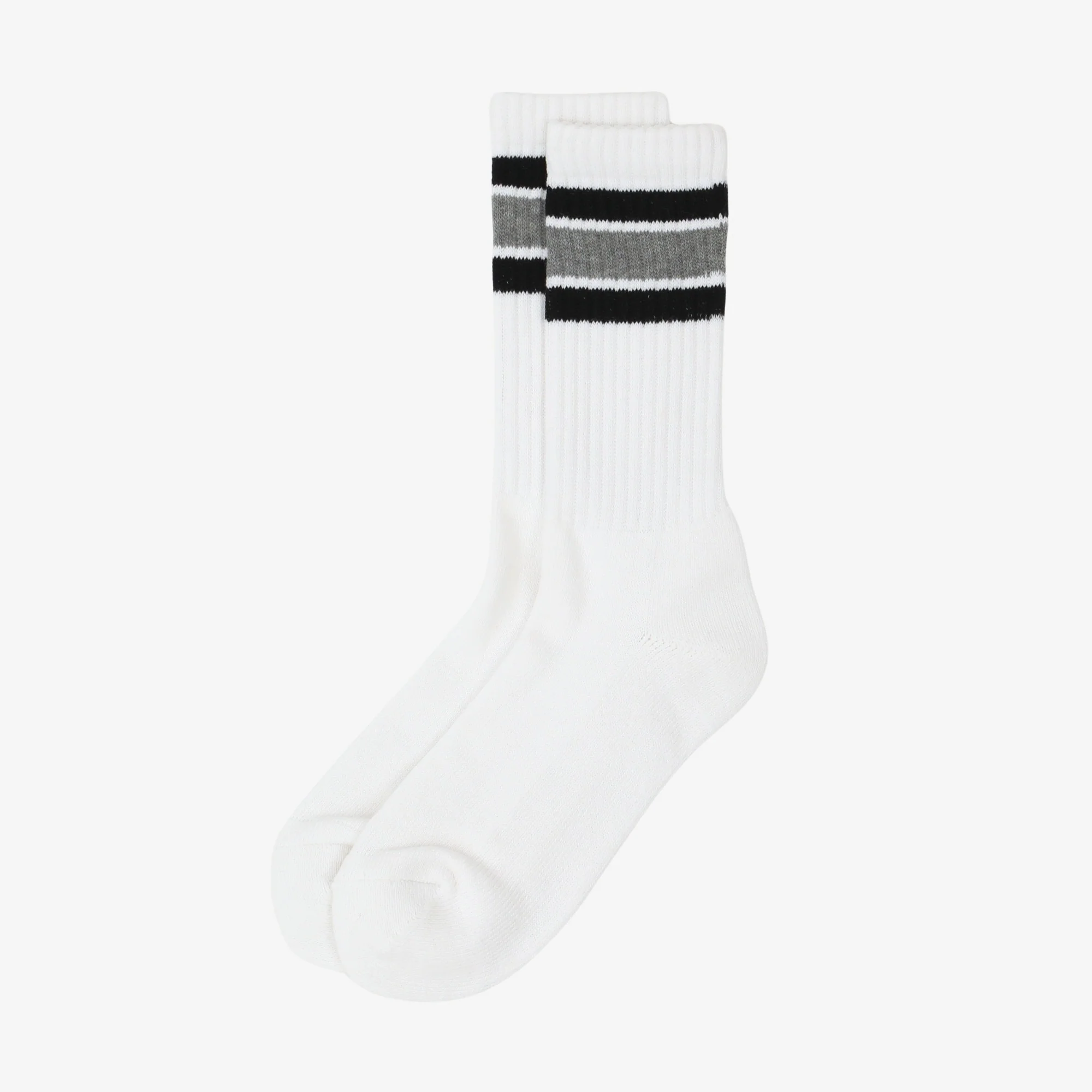 USA Cotton Crew Sock - Black/Grey - Image 3