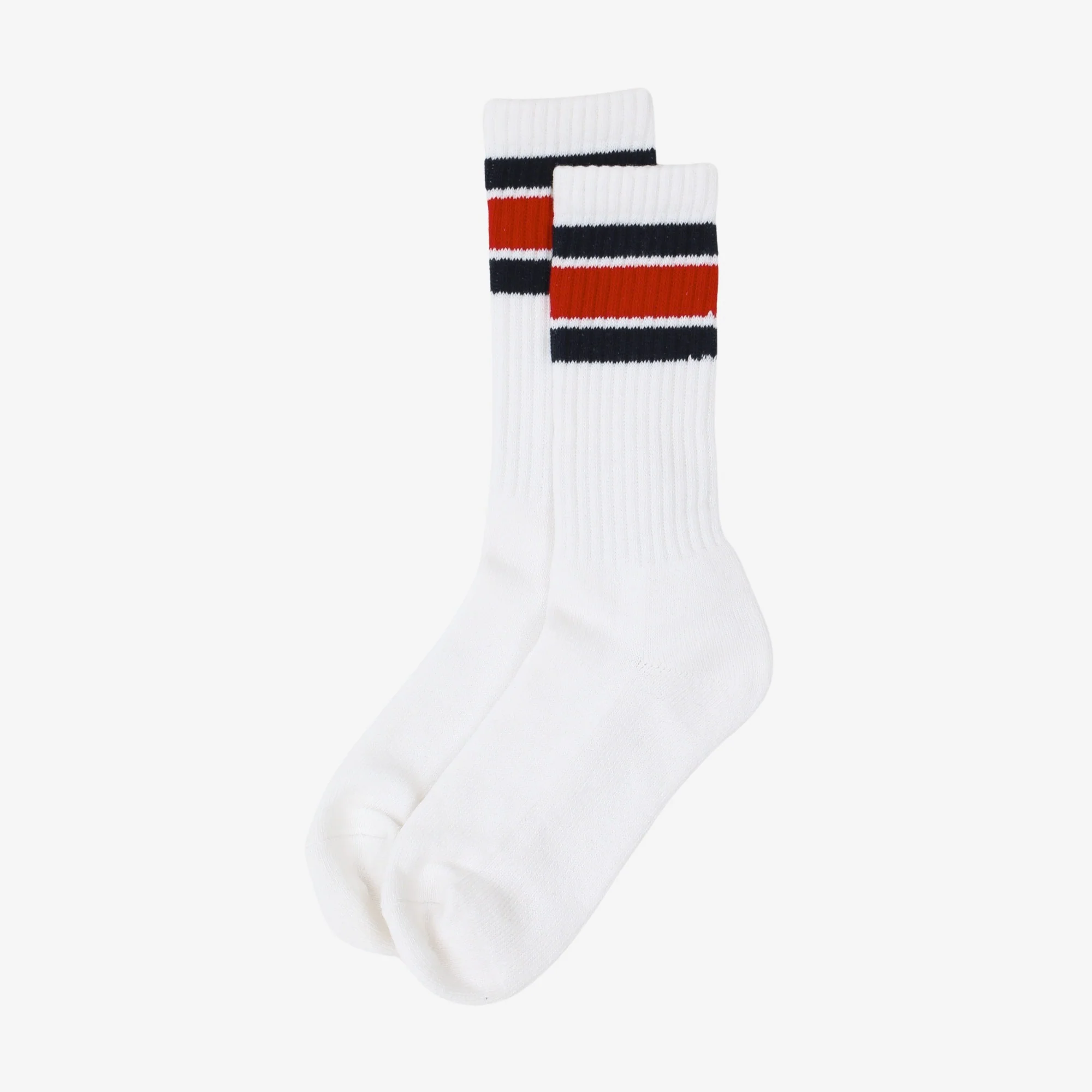 USA Cotton Crew Sock - Navy/Red - Image 3