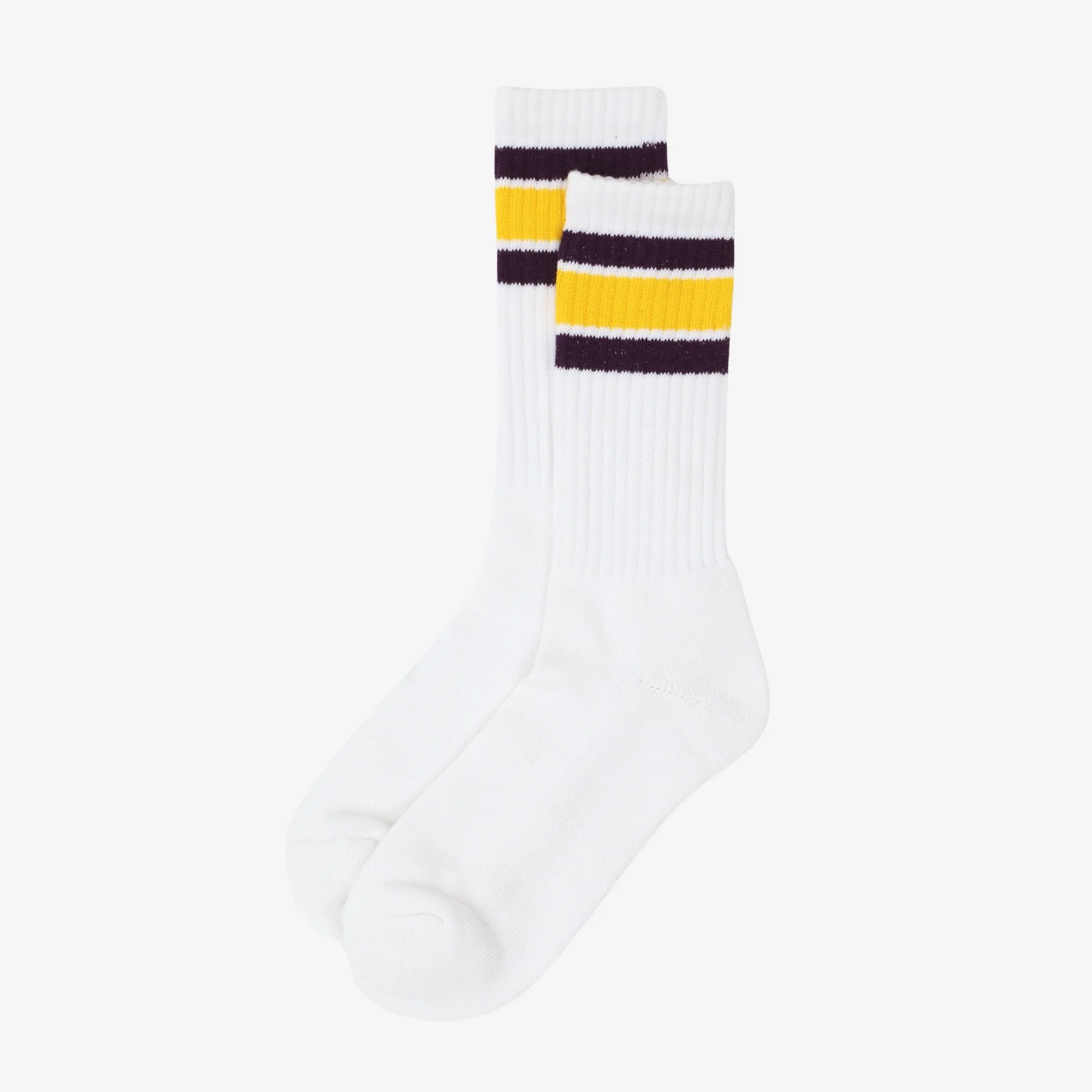 USA Cotton Crew Sock - Purple/Yellow - Image 3