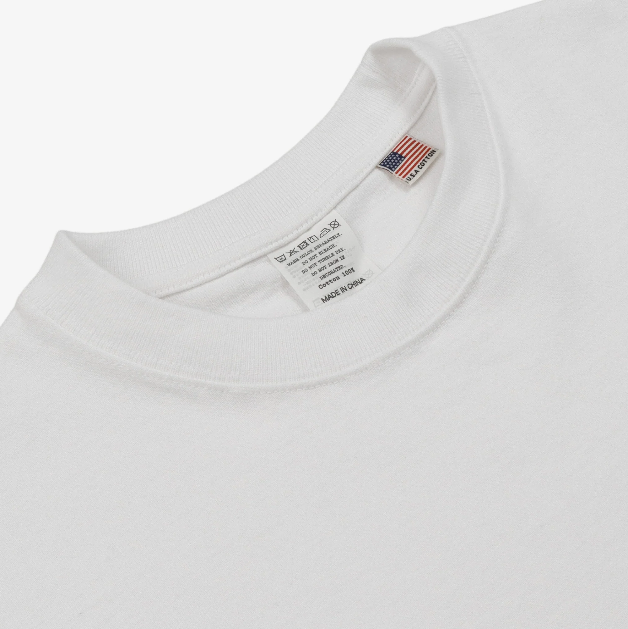 8oz USA Cotton T-Shirt - White - Image 3